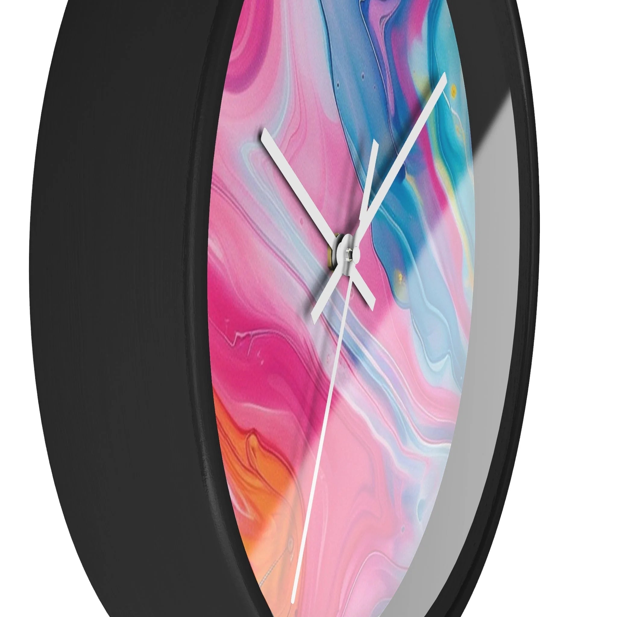Printify Abstract Pink and Blue Swirl Wall Clock 2025