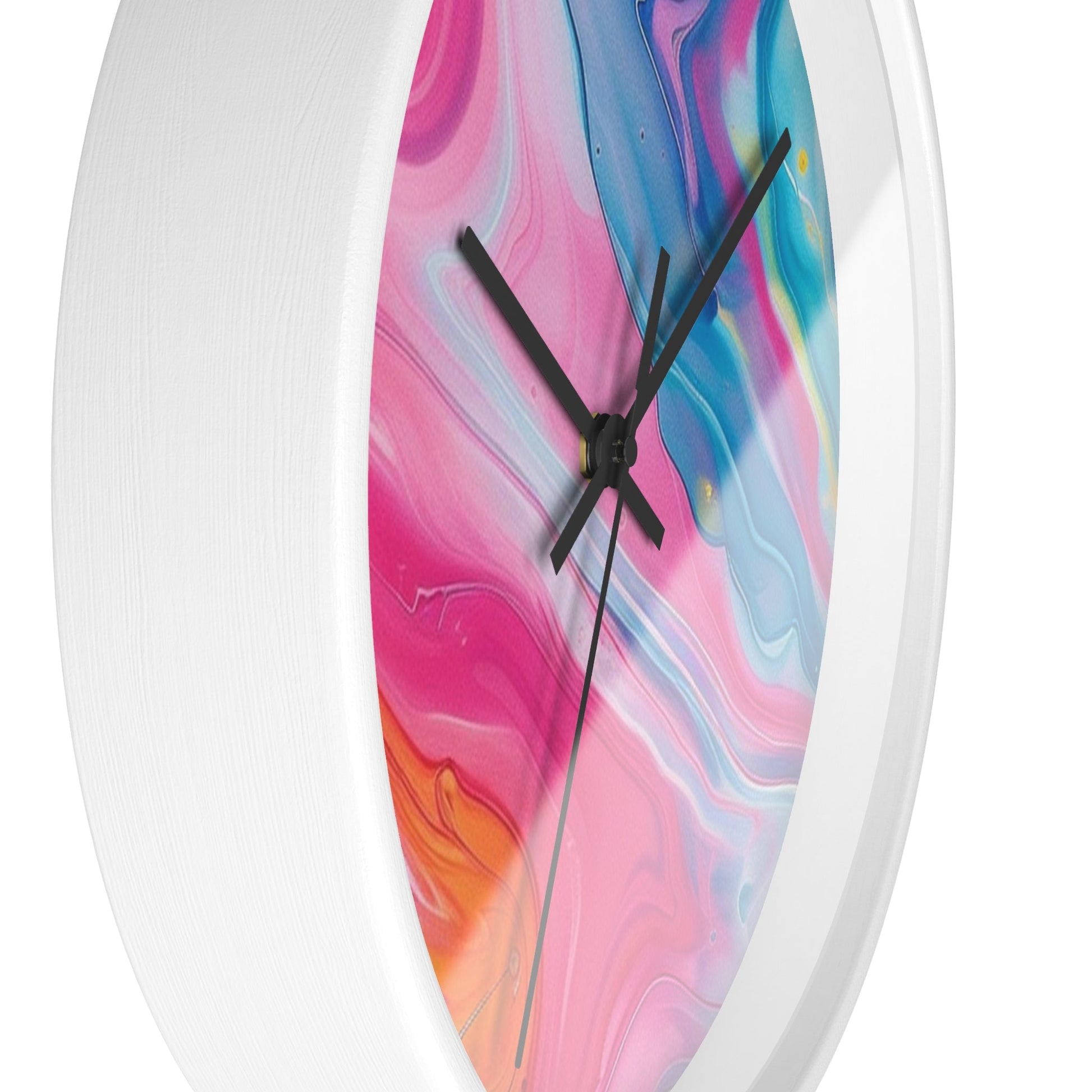 Abstract Pink and Blue Swirl Wall Clock, Artsulli - Art is Long, Life is Short, Home Decor, , , , , , , 