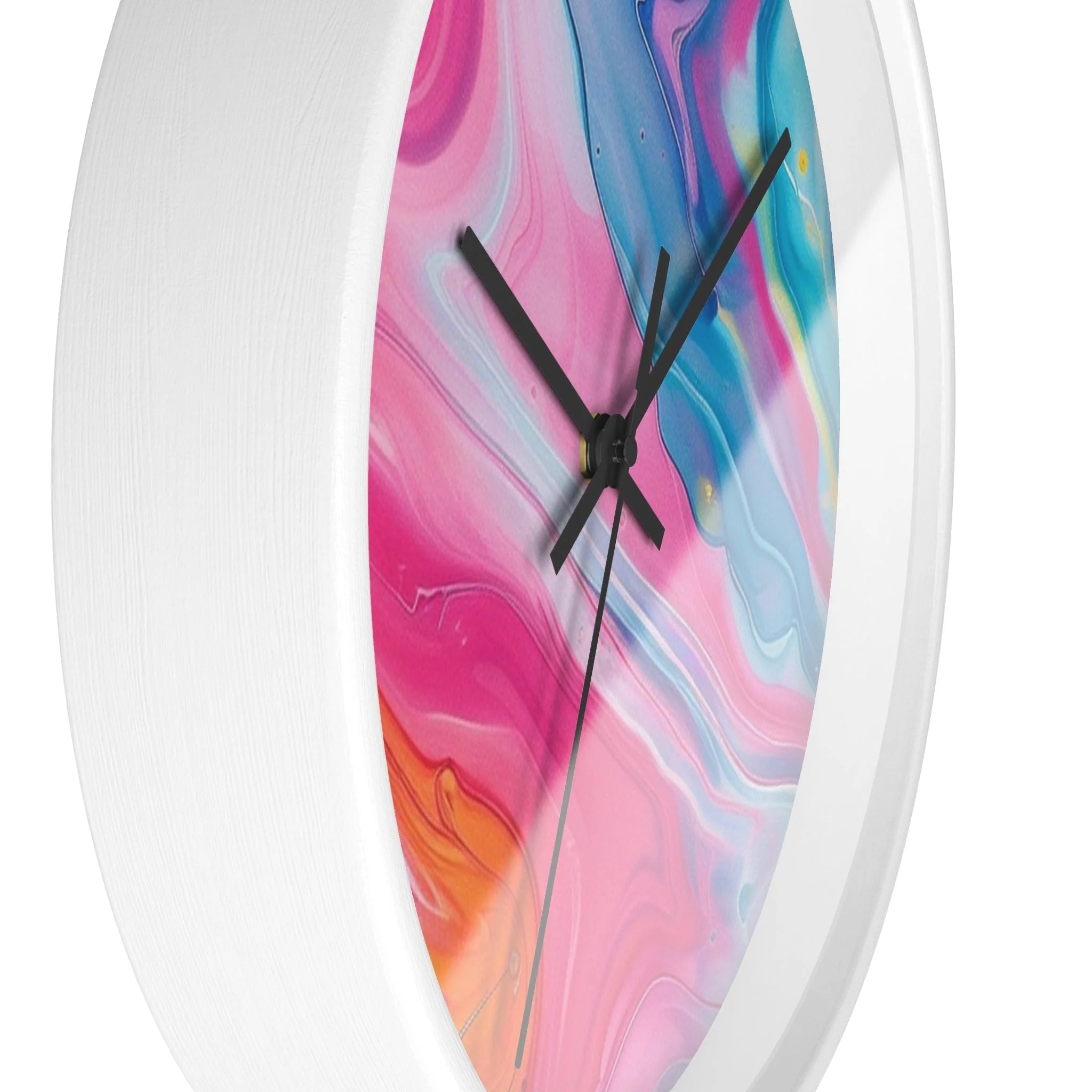 Printify Abstract Pink and Blue Swirl Wall Clock 2025