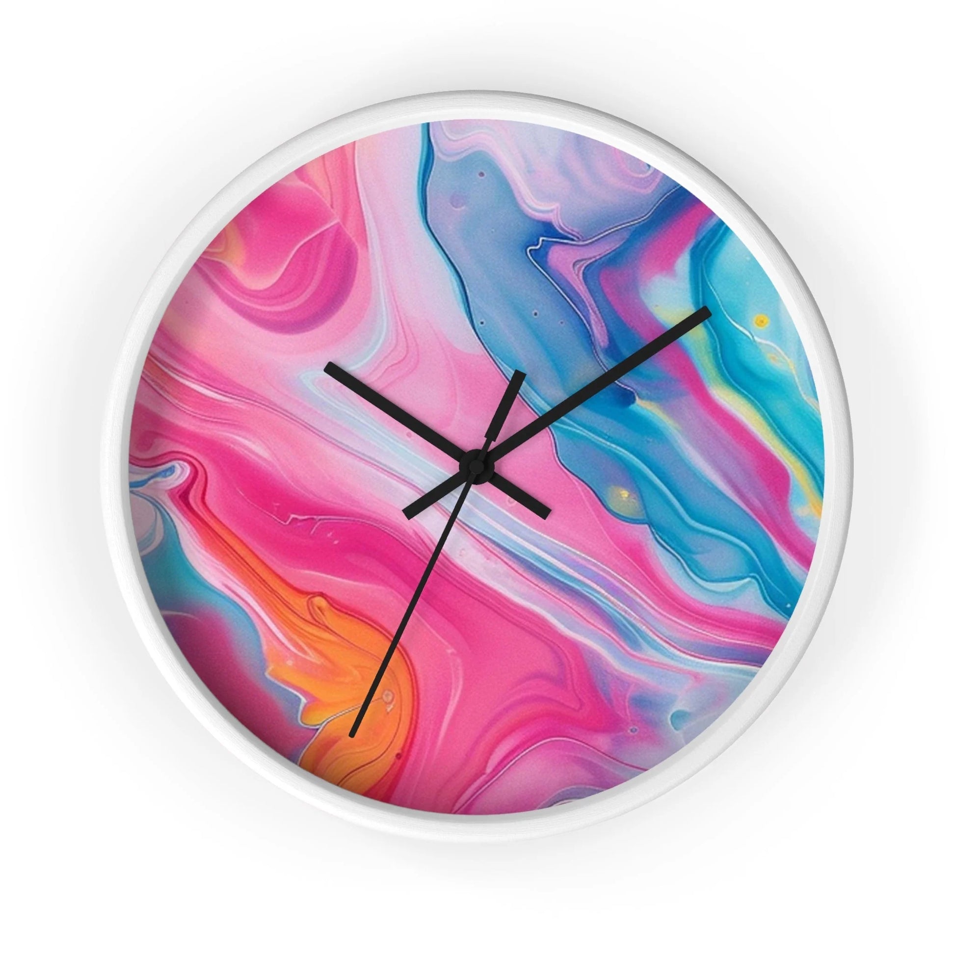 Printify Abstract Pink and Blue Swirl Wall Clock 2025