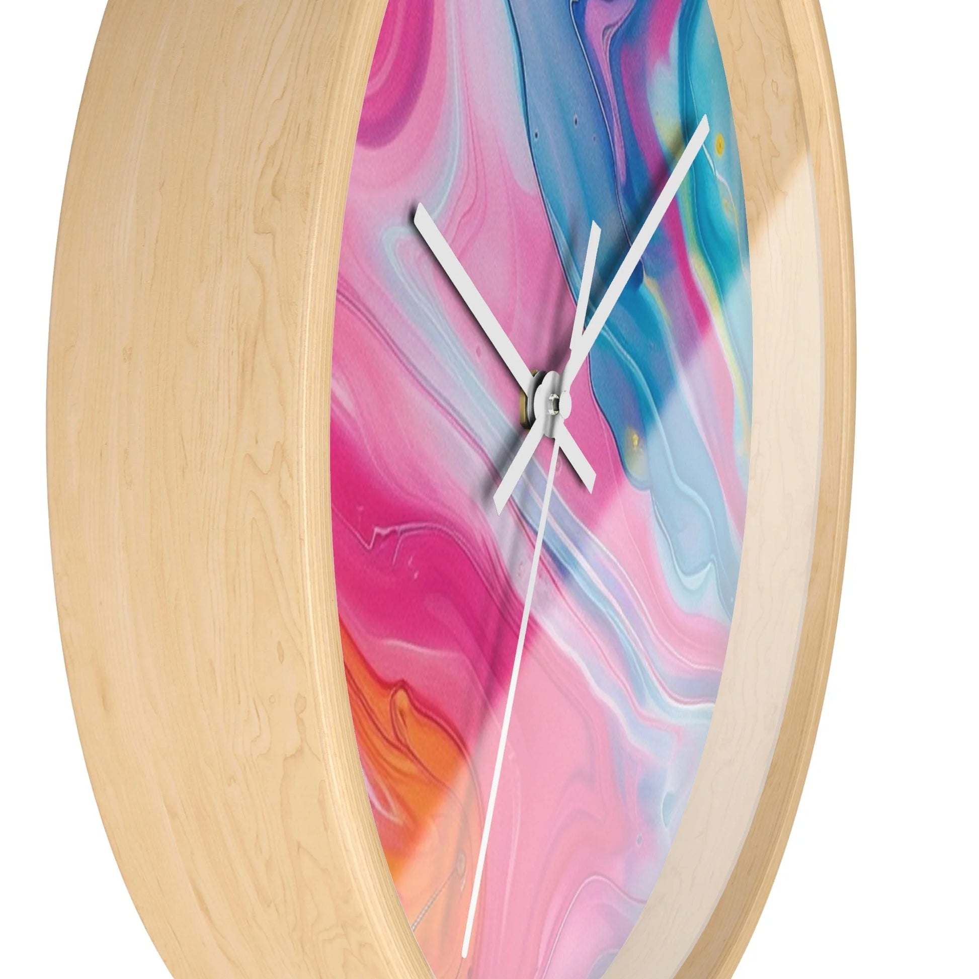 Printify Abstract Pink and Blue Swirl Wall Clock 2025