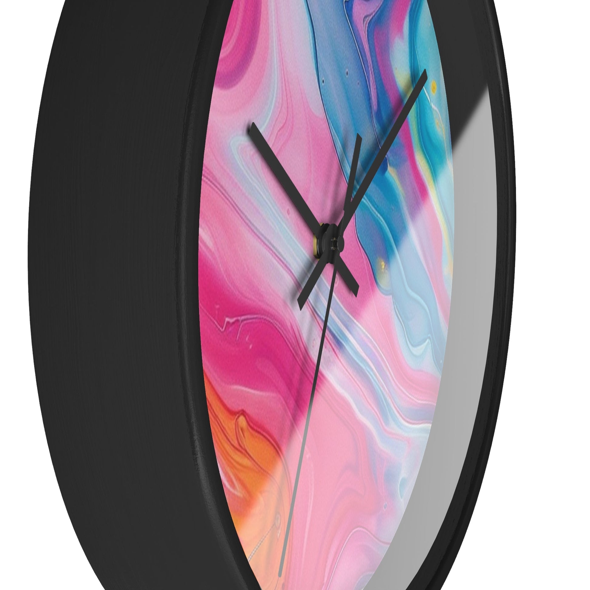 Abstract Pink and Blue Swirl Wall Clock, Artsulli - Art is Long, Life is Short, Home Decor, , , , , , , 
