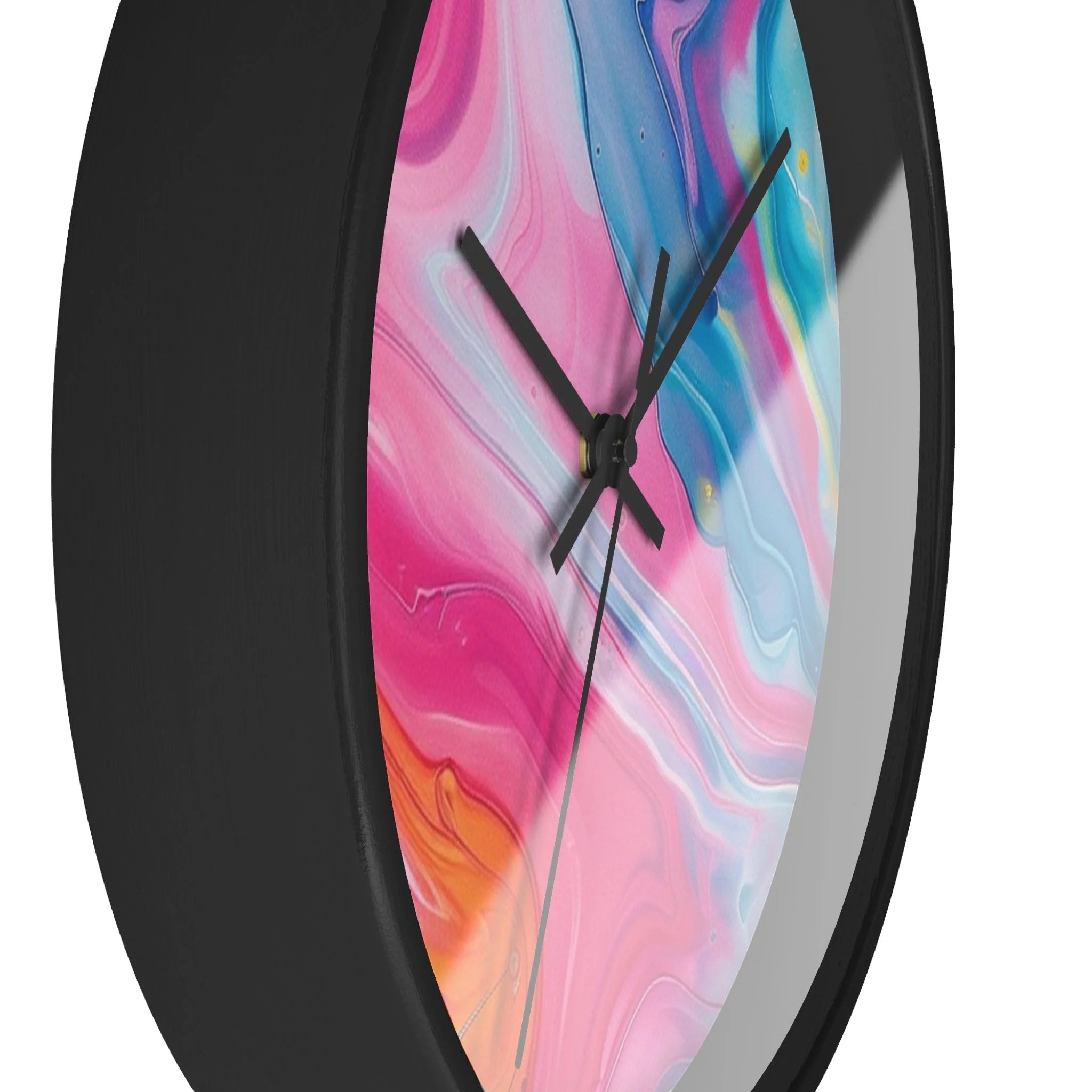 Printify Abstract Pink and Blue Swirl Wall Clock 2025