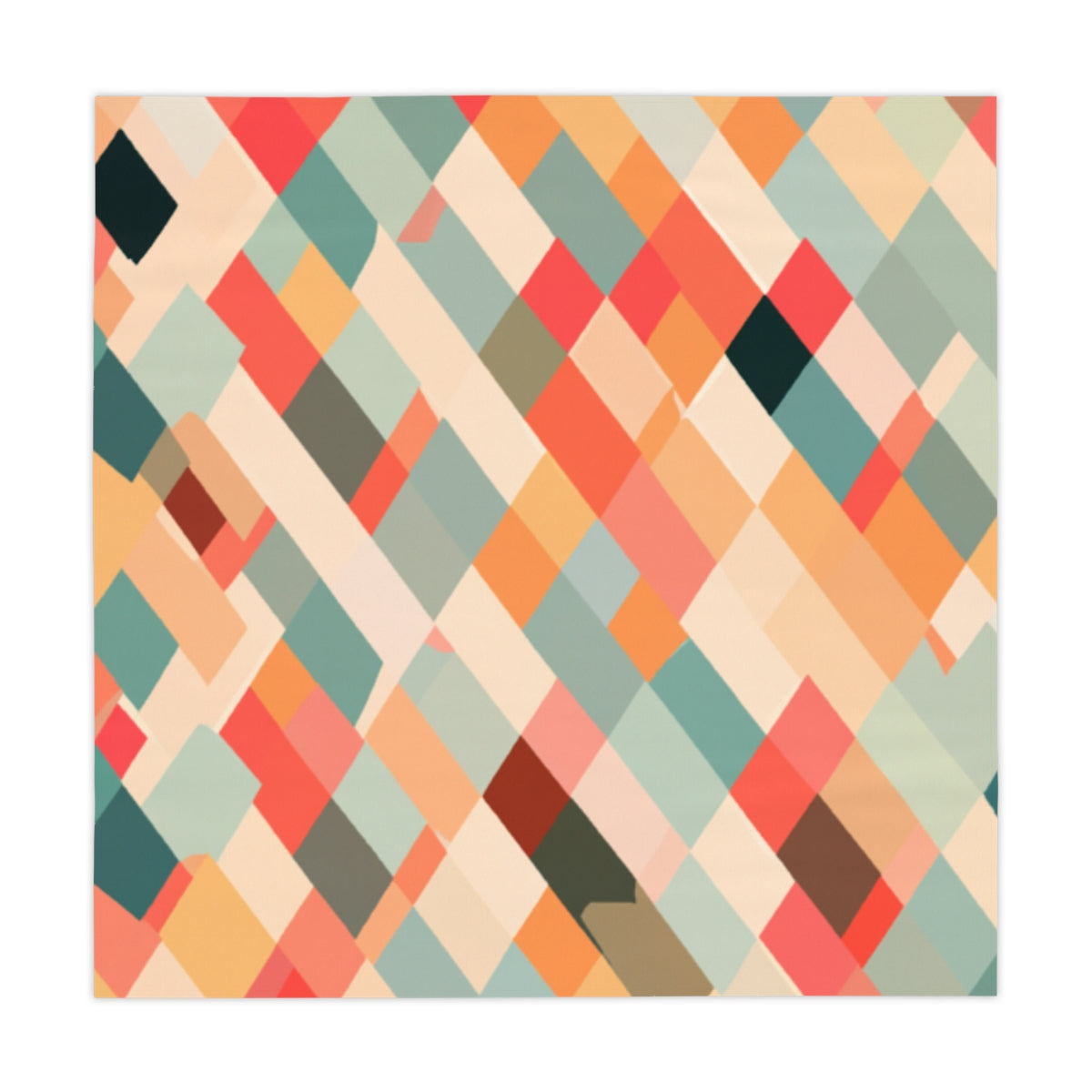 Abstract PixelscapeTableclothSilver