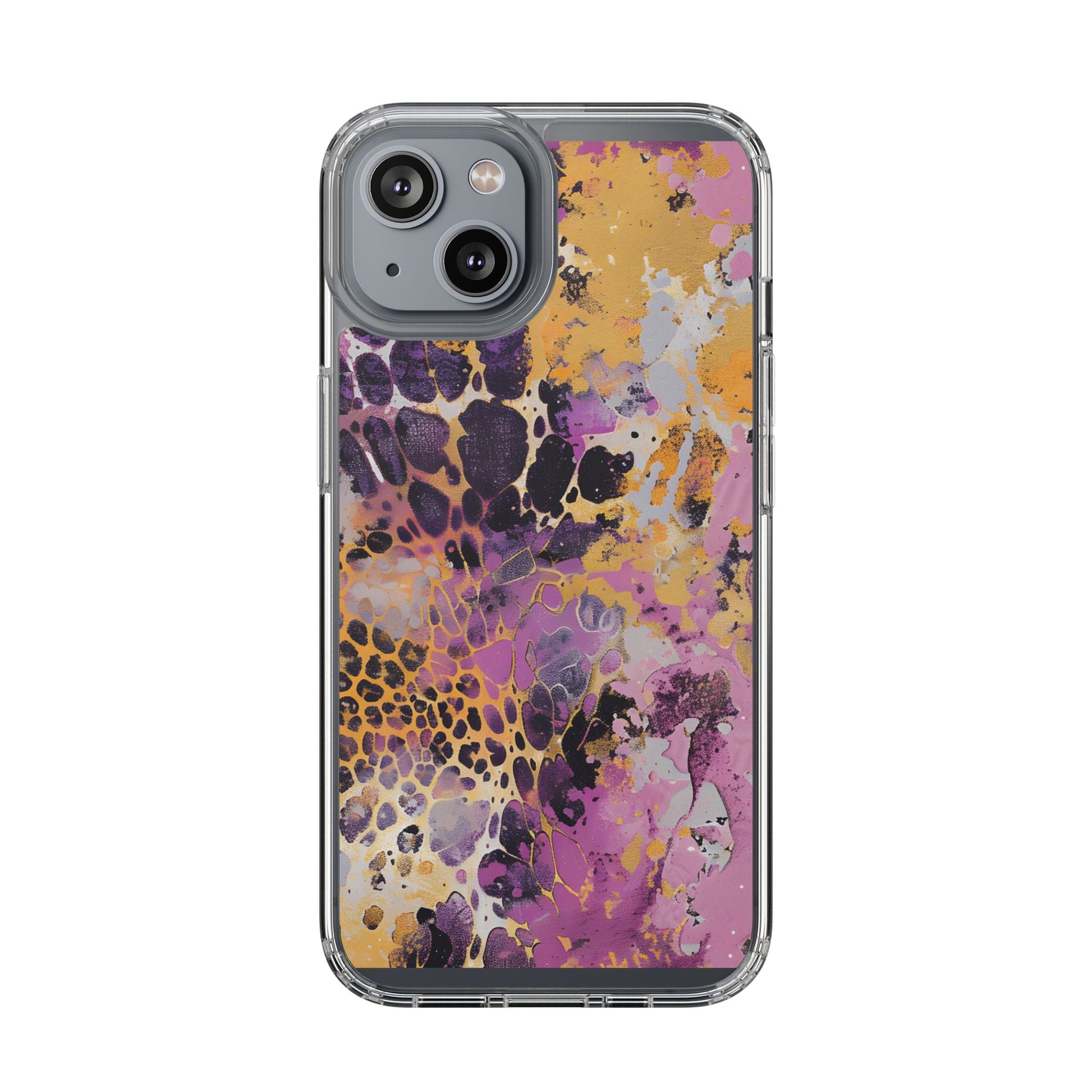 Abstract Purple Gold Fluid Art Clear Case, Artsulli - Art is Long, Life is Short, Phone Case, Size, iPhone 14, Surface, Without gift packaging, , , 28327012996178279930