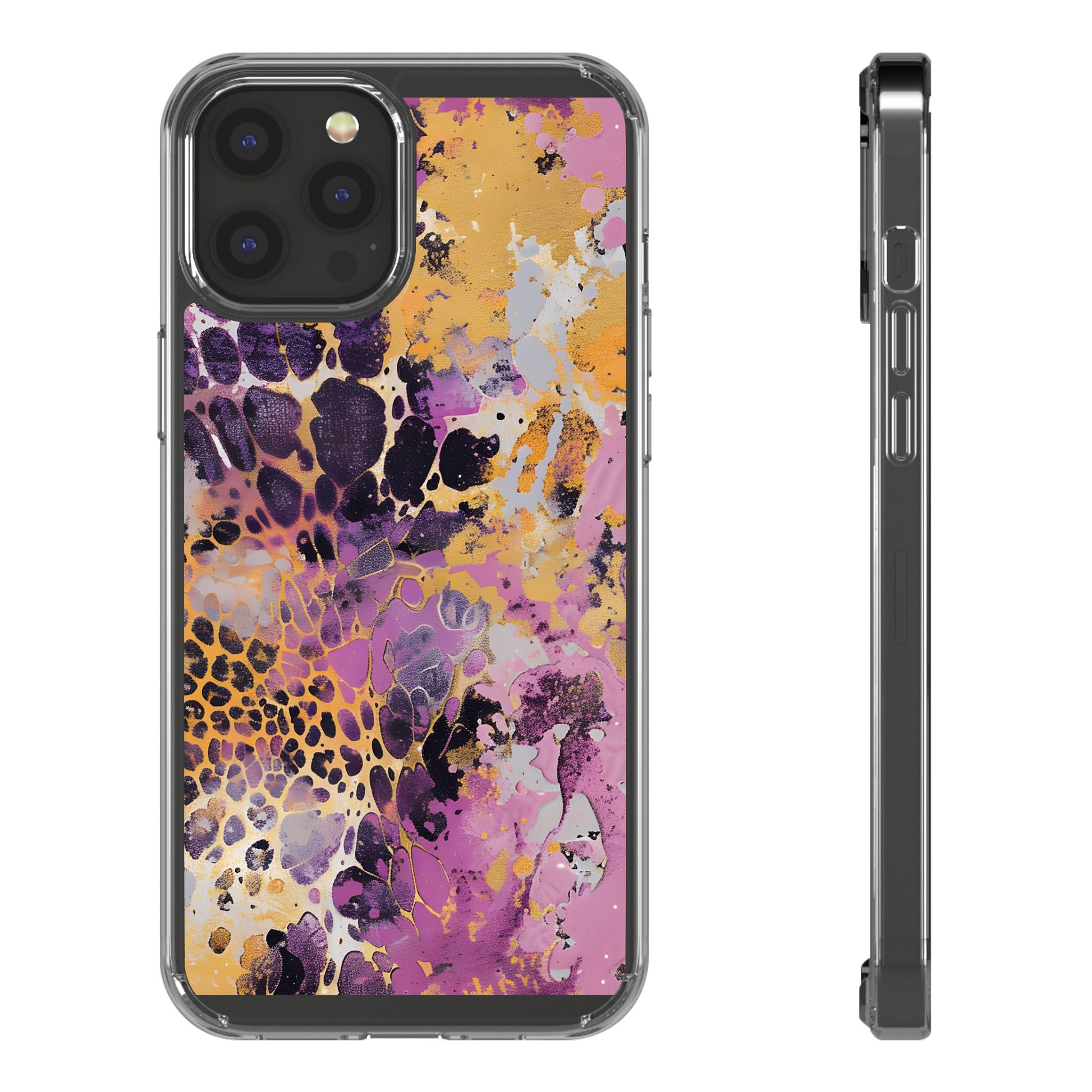 Abstract Purple Gold Fluid Art Clear Case, Artsulli - Art is Long, Life is Short, Phone Case, Size, iPhone 12 Pro Max, Surface, Without gift packaging, , , 16054975407606971900