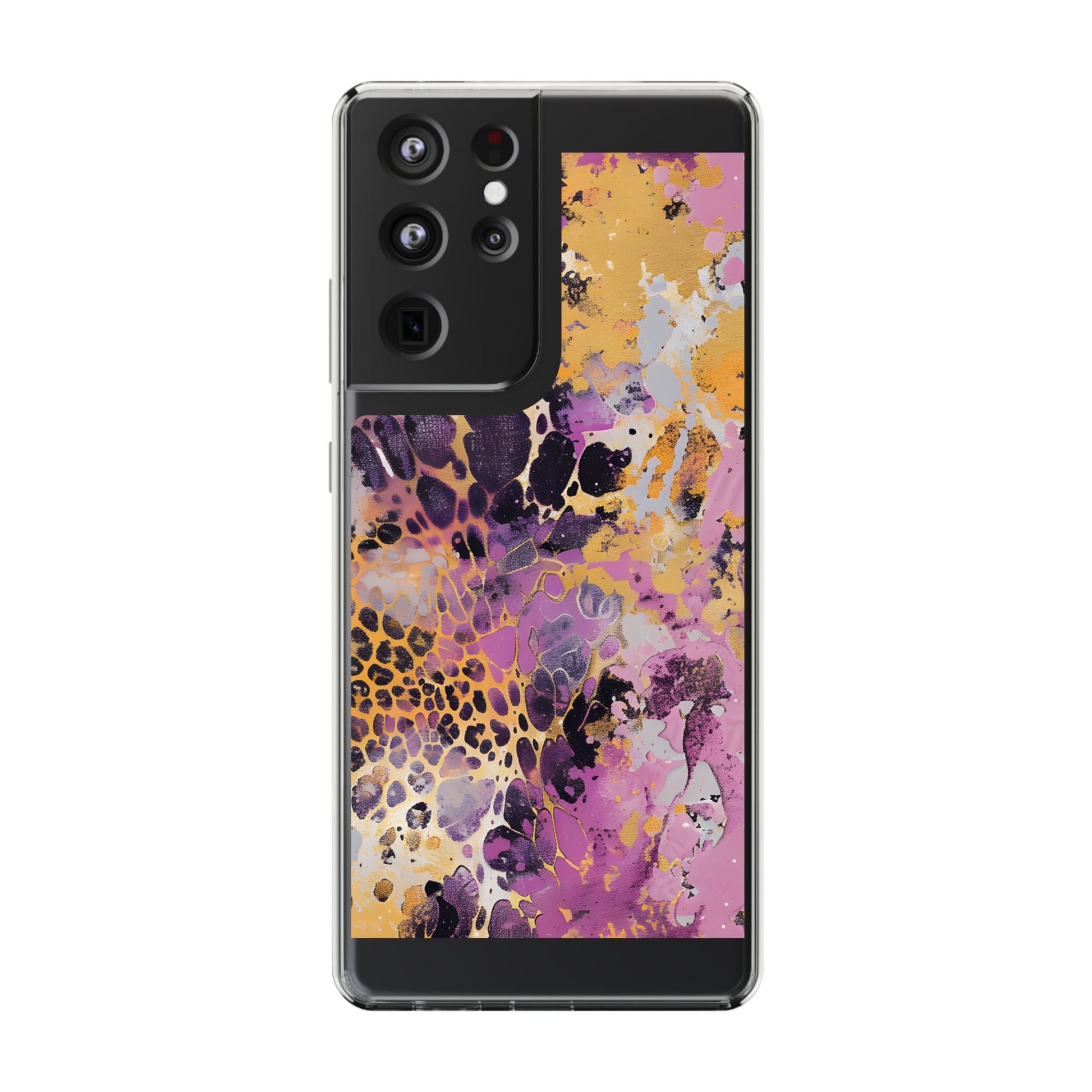 Abstract Purple Gold Fluid Art Clear Case, Artsulli - Art is Long, Life is Short, Phone Case, Size, Samsung Galaxy S21 Ultra, Surface, With gift packaging, , , 12499026181647404830