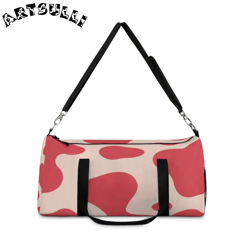JAKKOUTTHEBXX Abstract Red and Cream Duffel Bag 2025