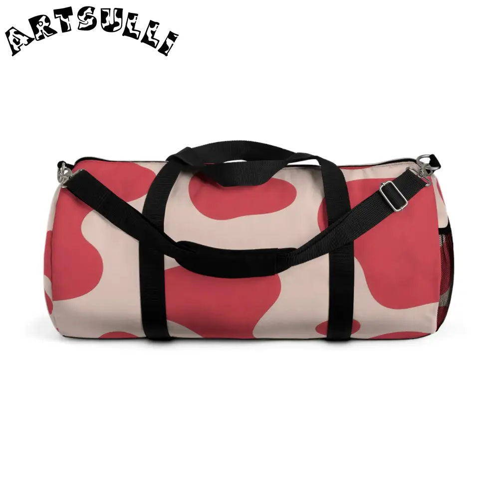 JAKKOUTTHEBXX Abstract Red and Cream Duffel Bag 2025