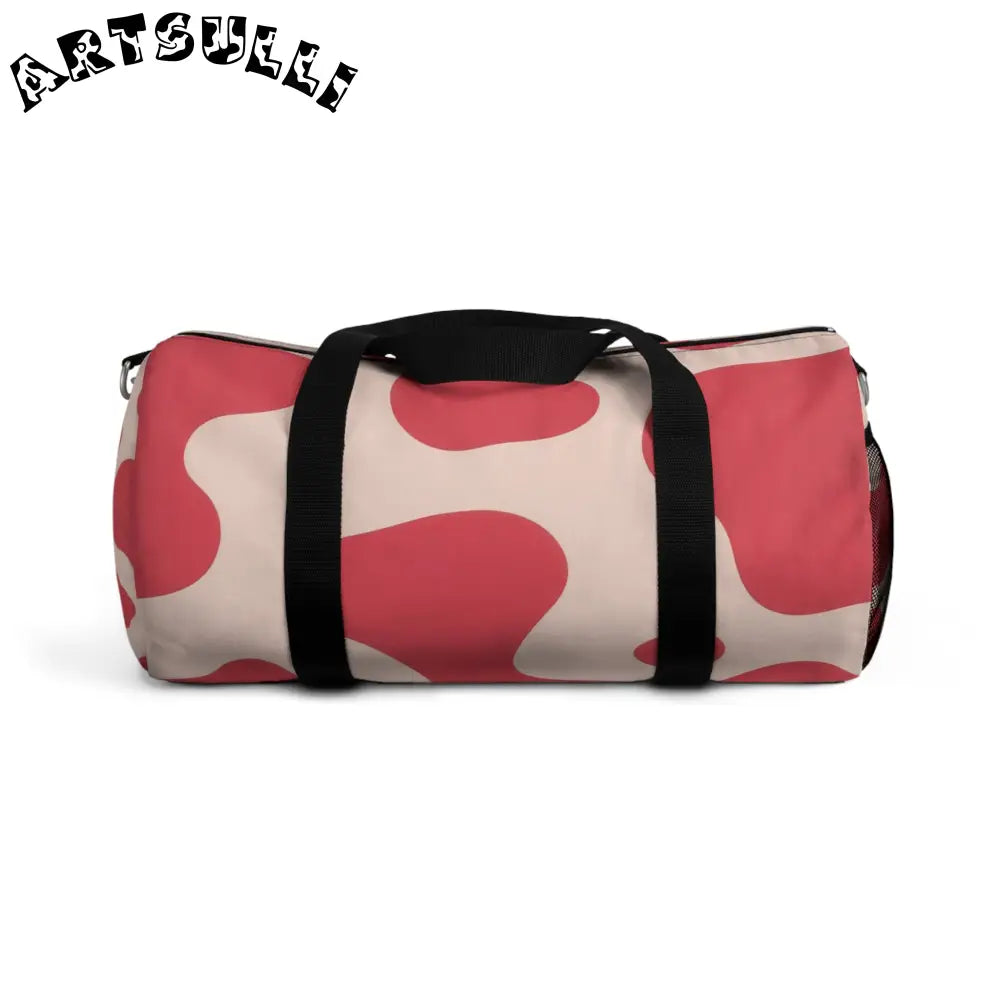 JAKKOUTTHEBXX Abstract Red and Cream Duffel Bag 2025