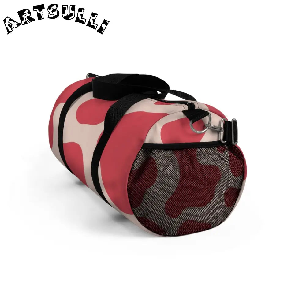 JAKKOUTTHEBXX Abstract Red and Cream Duffel Bag 2025