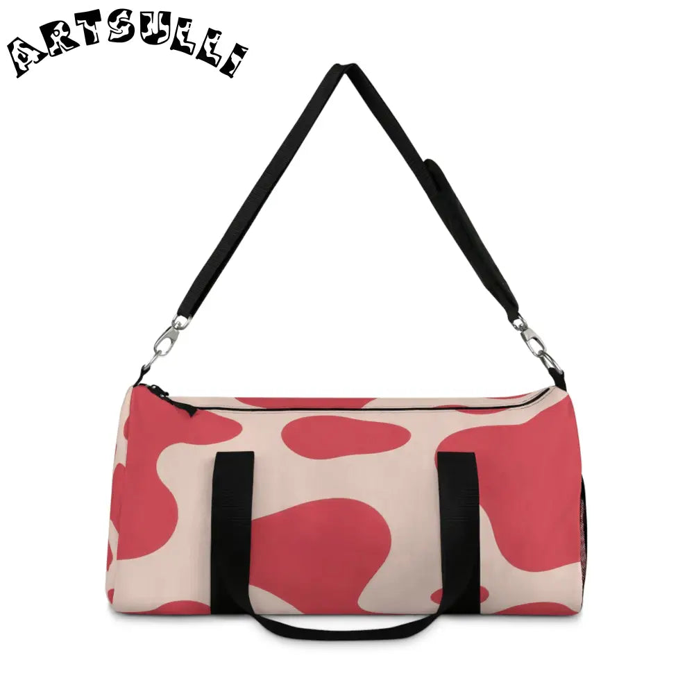 JAKKOUTTHEBXX Abstract Red and Cream Duffel Bag 2025