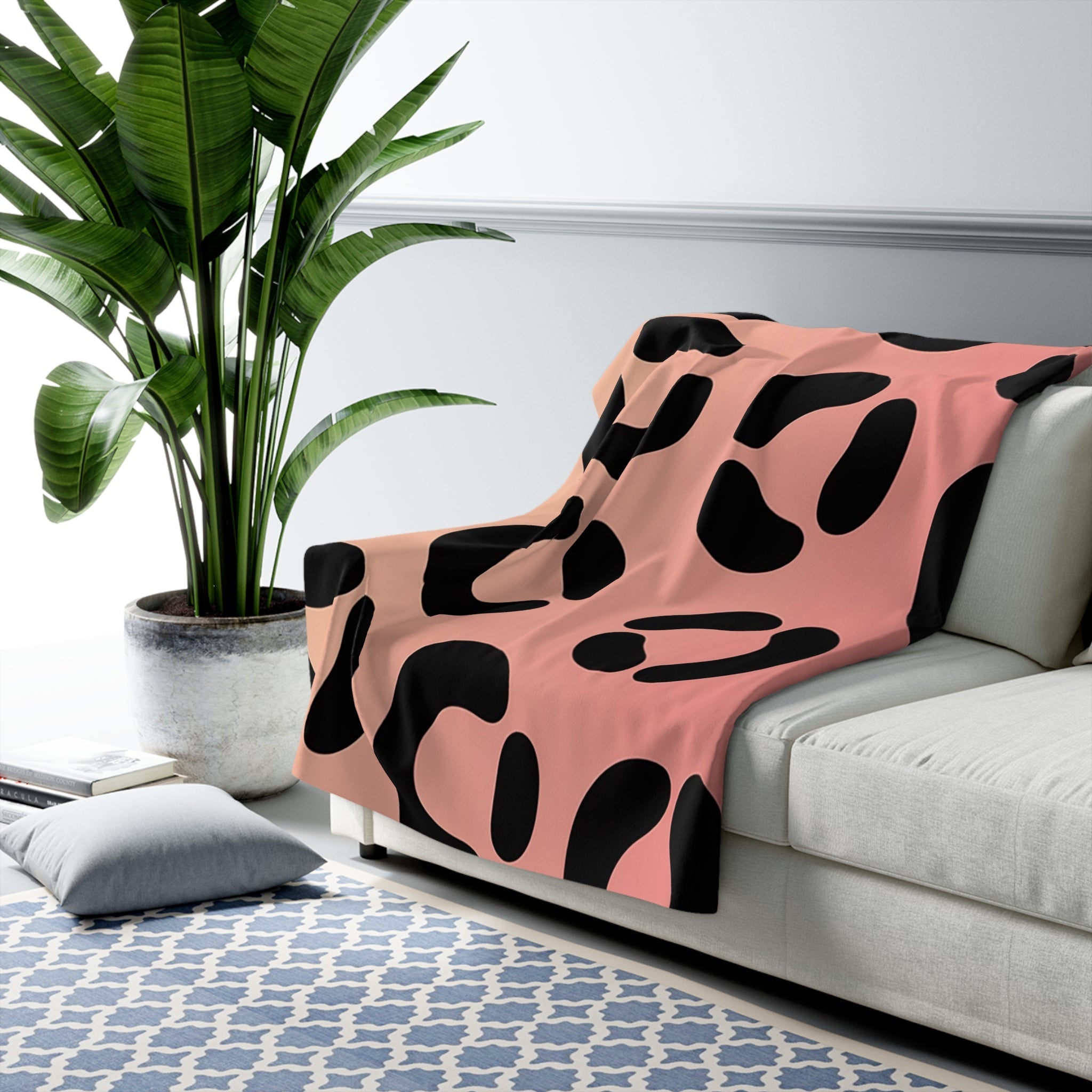 Abstract Spot Pink Peach Gradient Sherpa Fleece Blanket, Artsulli - Art is Long, Life is Short, Home Decor, , , , , , , 