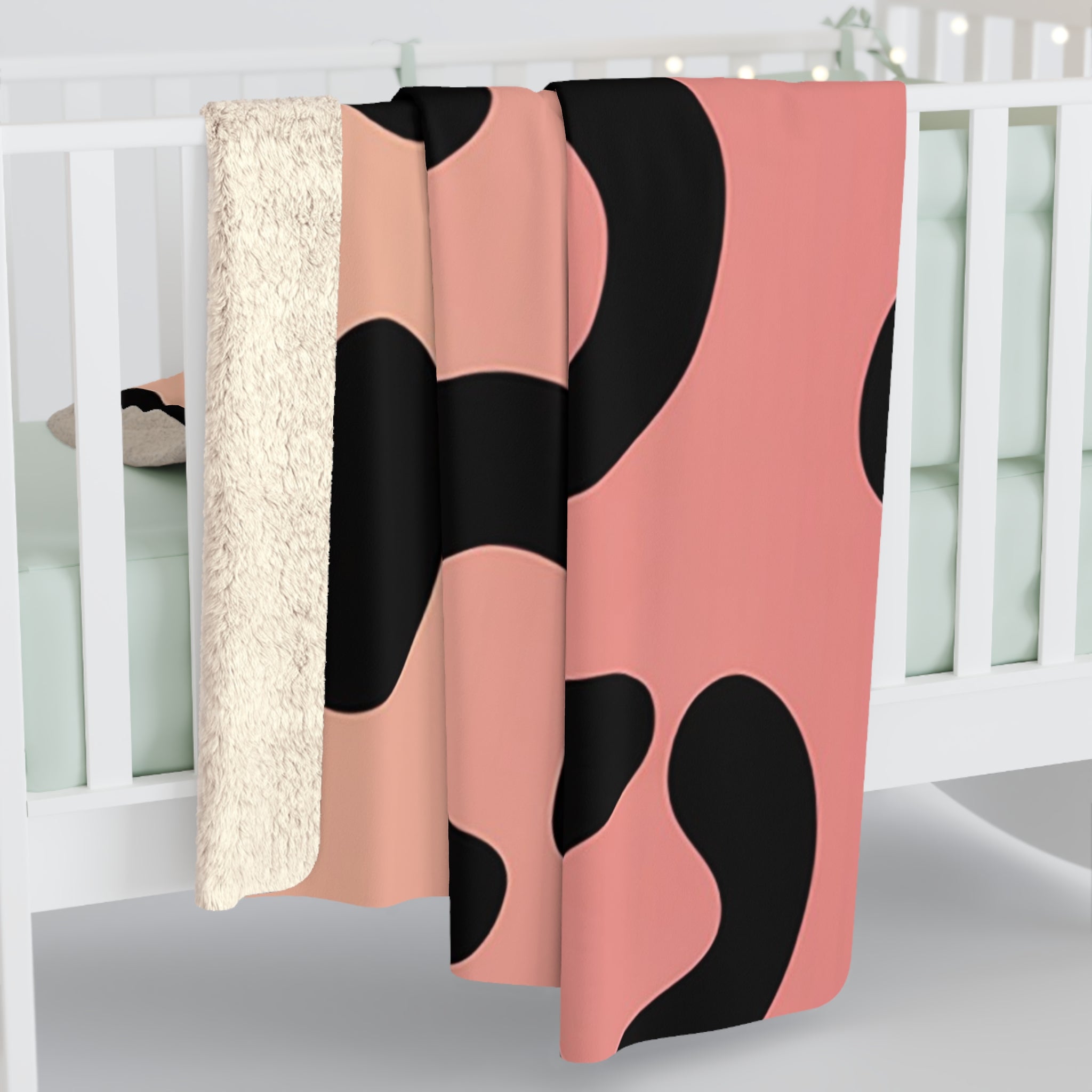 Abstract Spot Pink Peach Gradient Sherpa Fleece Blanket, Artsulli - Art is Long, Life is Short, Home Decor, , , , , , , 