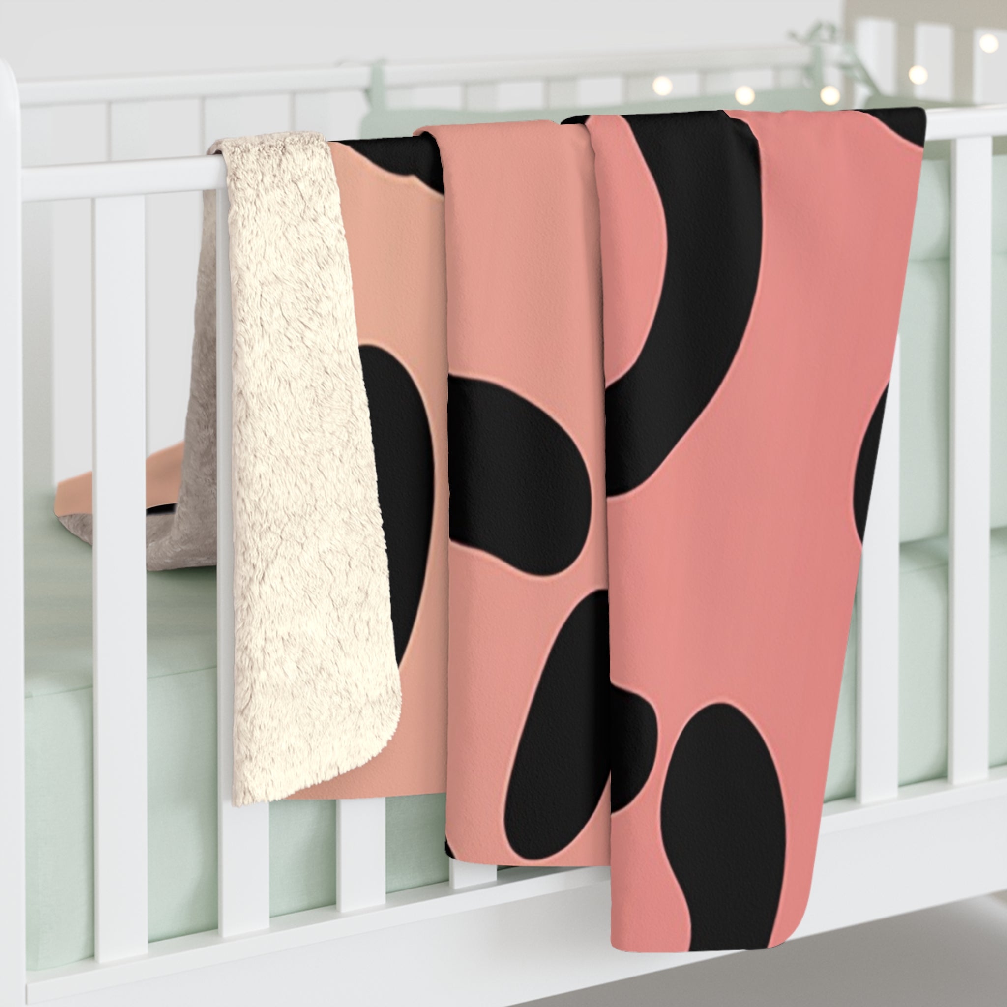 Abstract Spot Pink Peach Gradient Sherpa Fleece Blanket, Artsulli - Art is Long, Life is Short, Home Decor, , , , , , , 