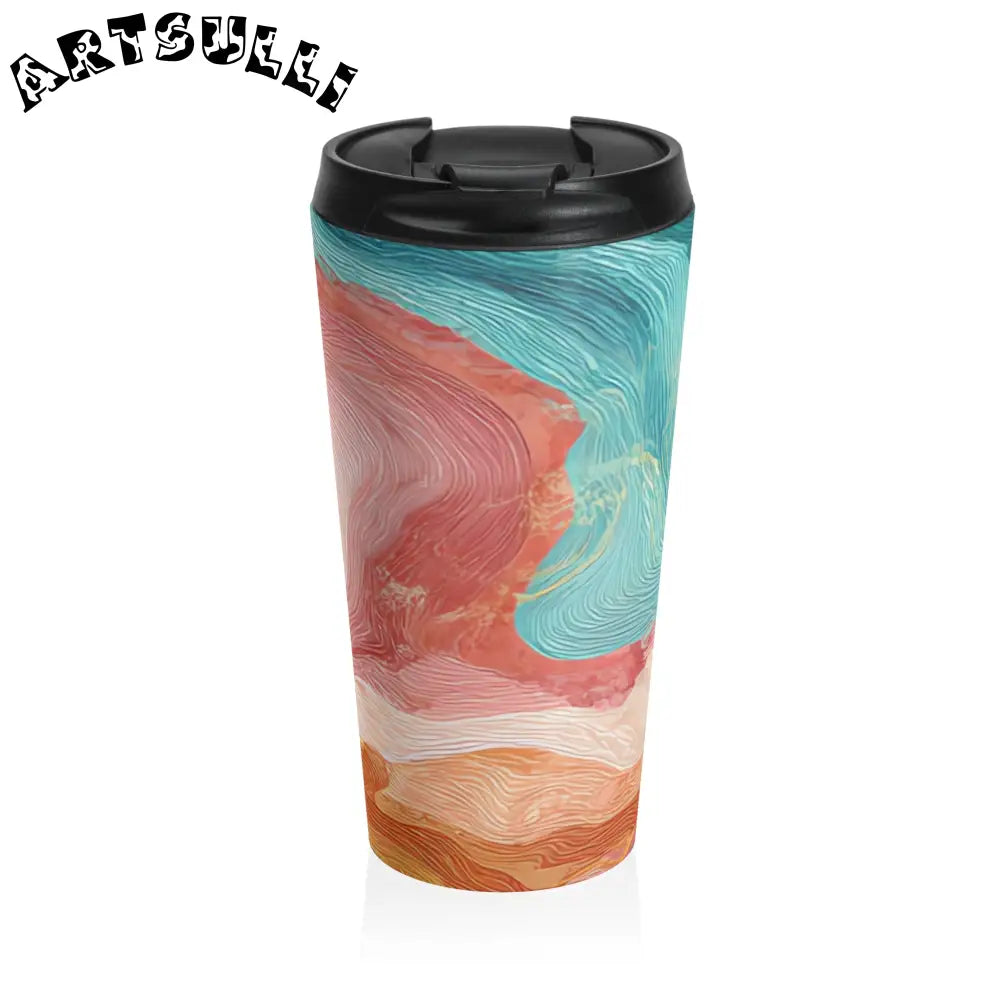 Abstract Stainless Steel Mug for a Busy Life, Artsulli - Art is Long, Life is Short, Mug, Size, 15oz, , , , , 10174437778956408902