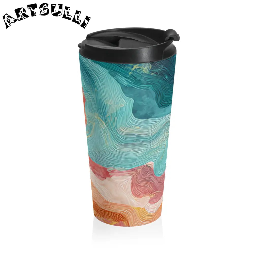 Abstract Stainless Steel Mug for a Busy Life, Artsulli - Art is Long, Life is Short, Mug, , , , , , , 
