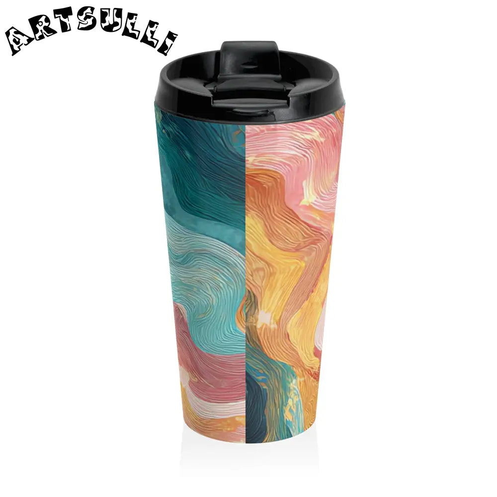 Abstract Stainless Steel Mug for a Busy Life, Artsulli - Art is Long, Life is Short, Mug, , , , , , , 