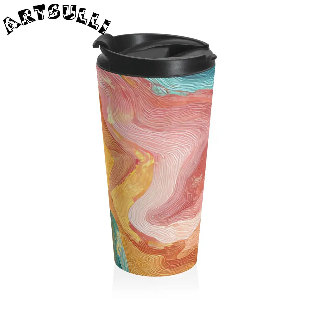 Abstract Stainless Steel Mug for a Busy Life, Artsulli - Art is Long, Life is Short, Mug, , , , , , , 