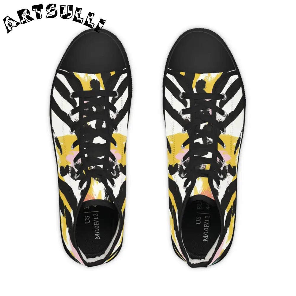 JAKKOUTTHEBXX Abstract Stripe Breathable Polyester Canvas High Tops 2025