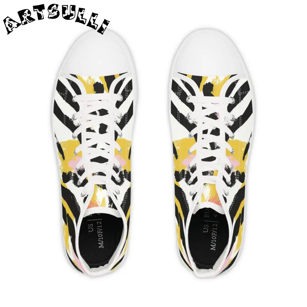 JAKKOUTTHEBXX Abstract Stripe Breathable Polyester Canvas High Tops 2025
