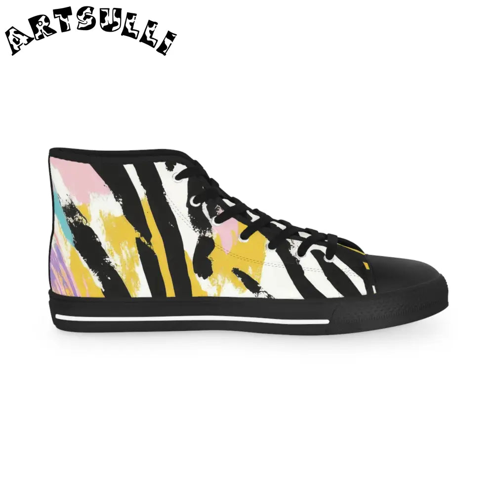 JAKKOUTTHEBXX Abstract Stripe Breathable Polyester Canvas High Tops 2025