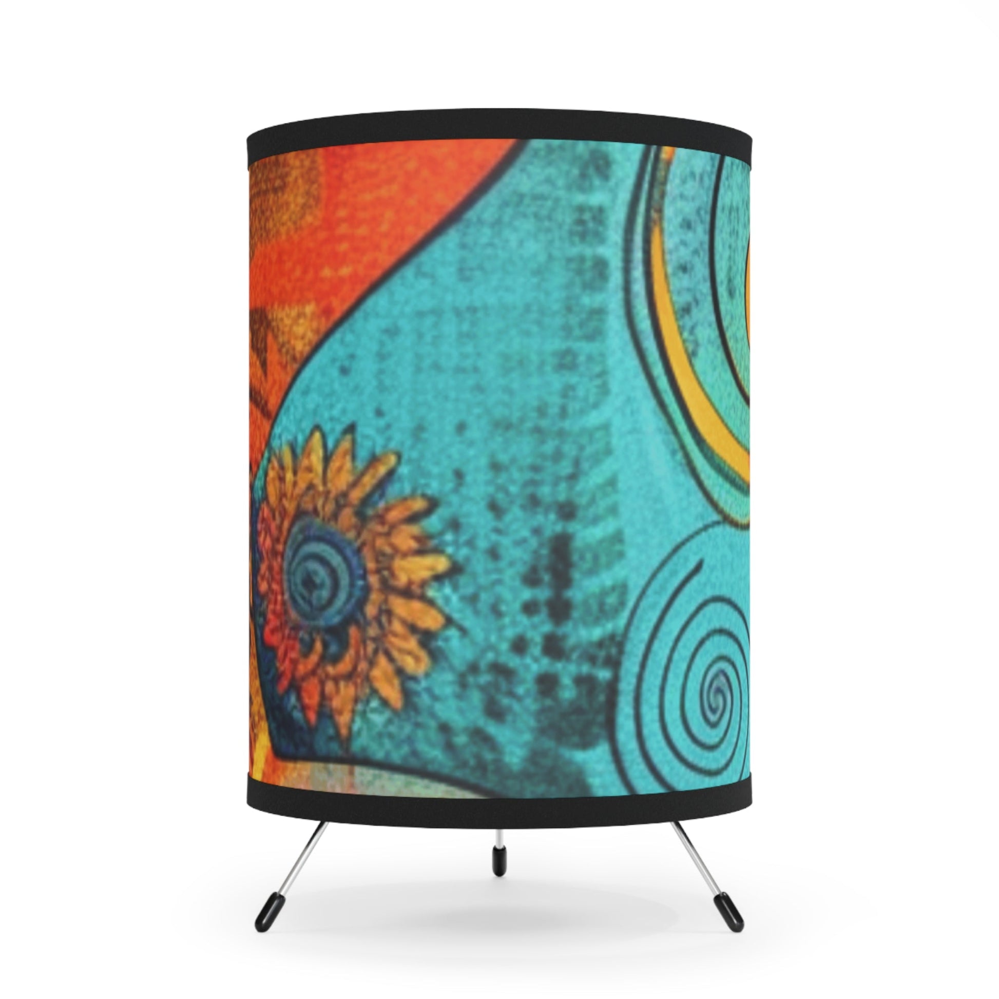 Abstract Sunflower Spiral Tripod Lamp, Artsulli - Art is Long, Life is Short, Home Decor, Size, One size, Color, Black, , , 62024816017306351896