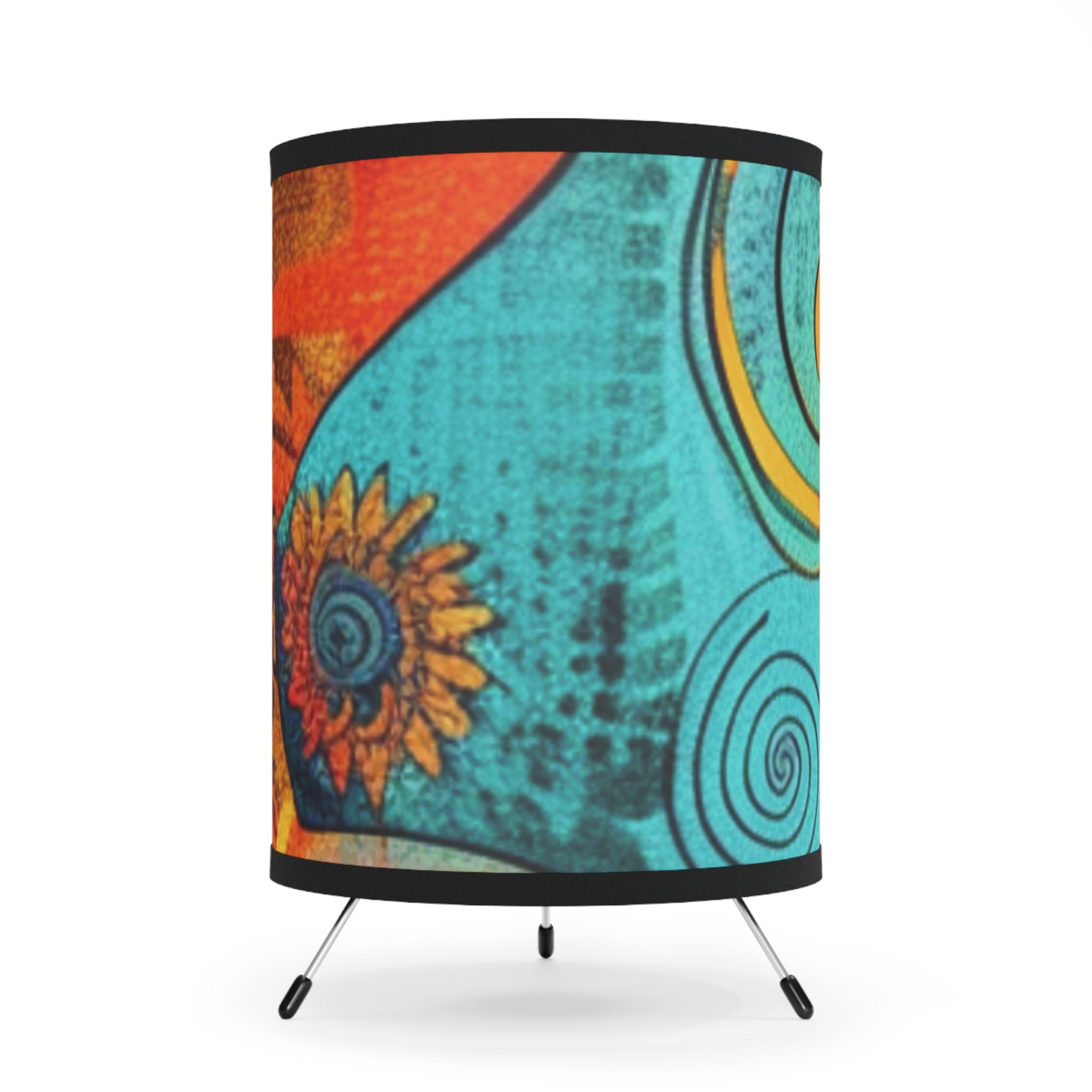 Abstract Sunflower Spiral Tripod Lamp, Artsulli - Art is Long, Life is Short, Home Decor, Size, One size, Color, Black, , , 62024816017306351896