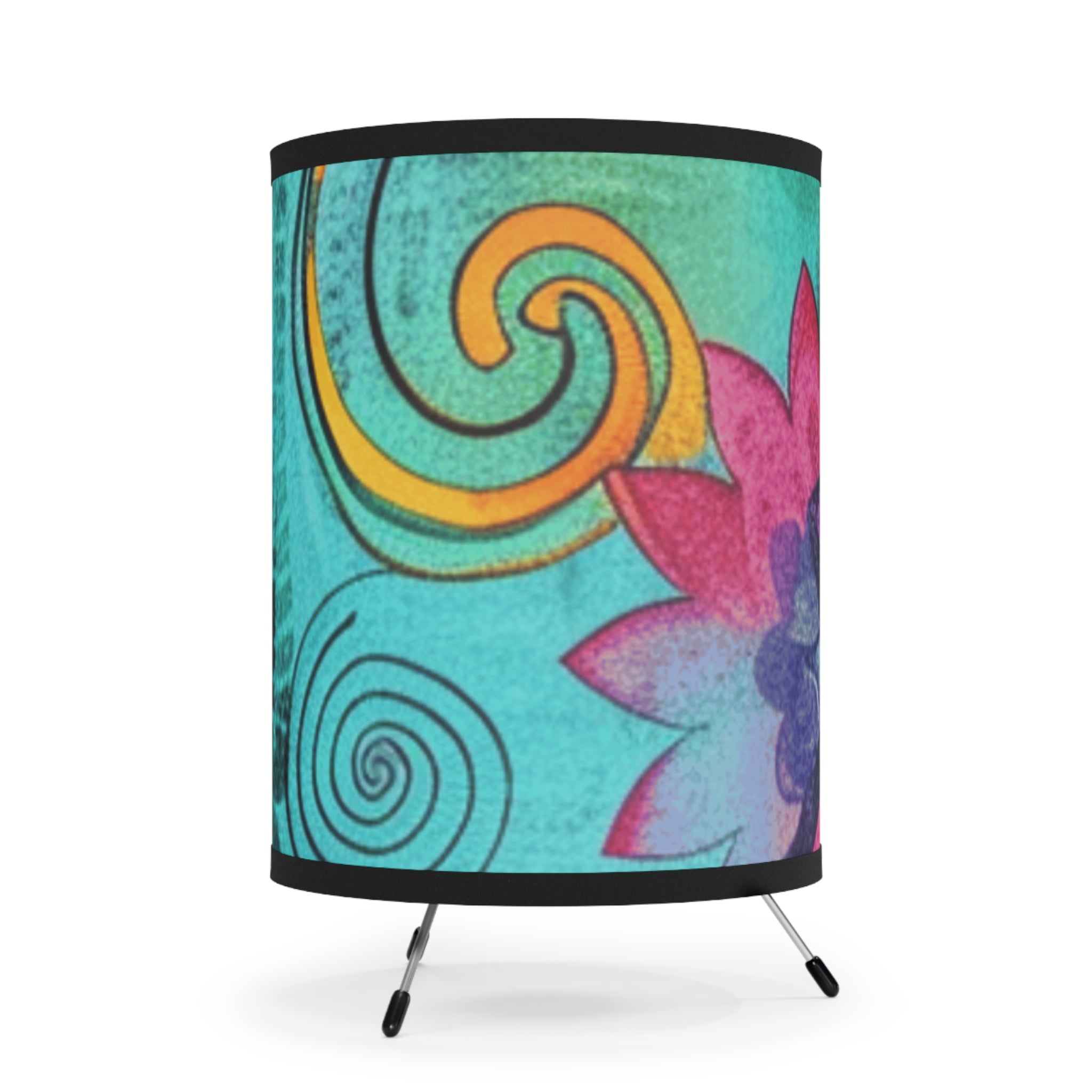 Abstract Sunflower Spiral Tripod Lamp, Artsulli - Art is Long, Life is Short, Home Decor, , , , , , , 