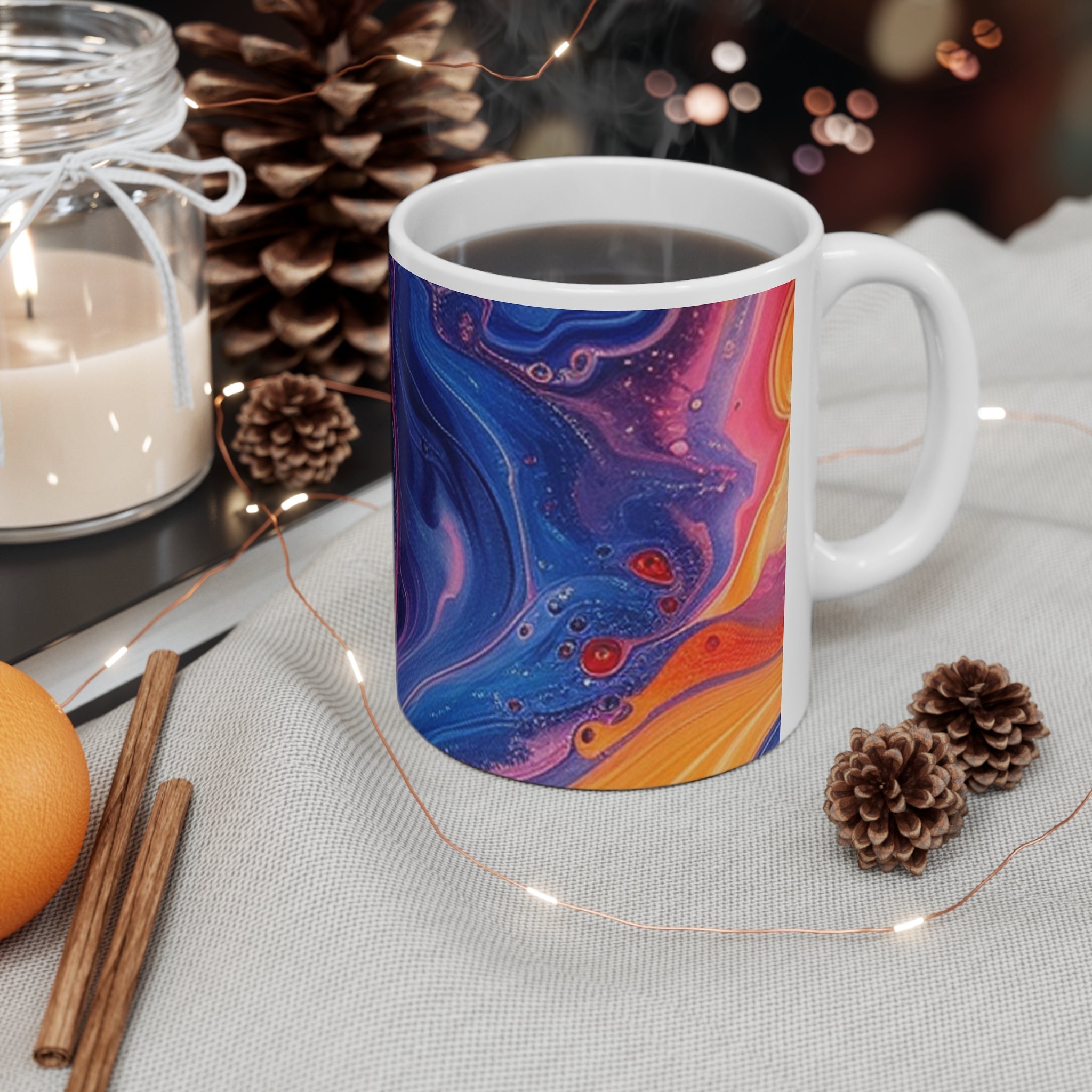 Abstract Swirl Ceramic Mug, Artsulli - Art is Long, Life is Short, Mug, , , , , , , 