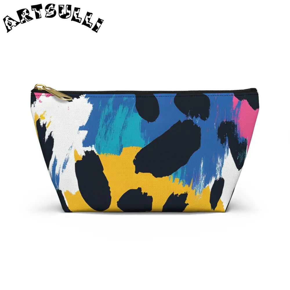 Abstract T-Bottom Pouch and Excellent Pencil Case, Artsulli - Art is Long, Life is Short, Bags, Size, Small, Color, Black zipper, , , 32616823196545646798