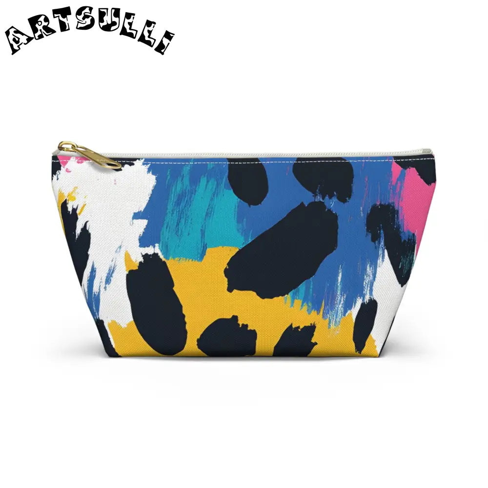 Abstract T-Bottom Pouch and Excellent Pencil Case, Artsulli - Art is Long, Life is Short, Bags, Size, Small, Color, White zipper, , , 28548884843996201304