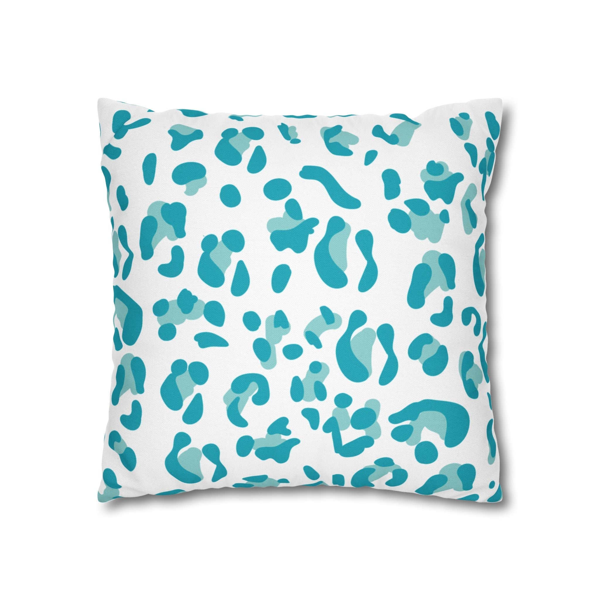 Abstract Teal Leopard Print Pillow, Artsulli - Art is Long, Life is Short, Home Decor, , , , , , , 