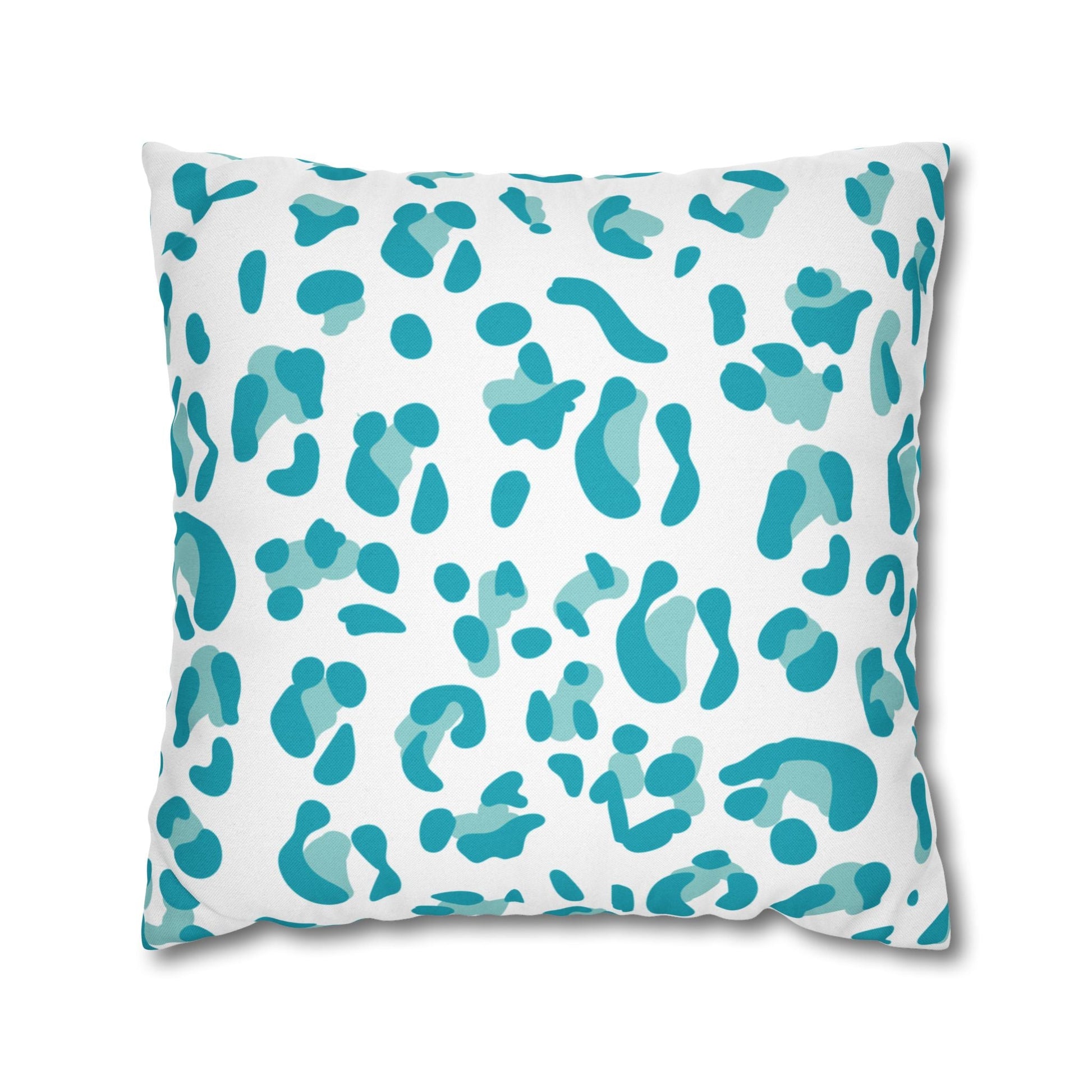 Abstract Teal Leopard Print Pillow, Artsulli - Art is Long, Life is Short, Home Decor, Size, 20" × 20", , , , , 22729271471793163705