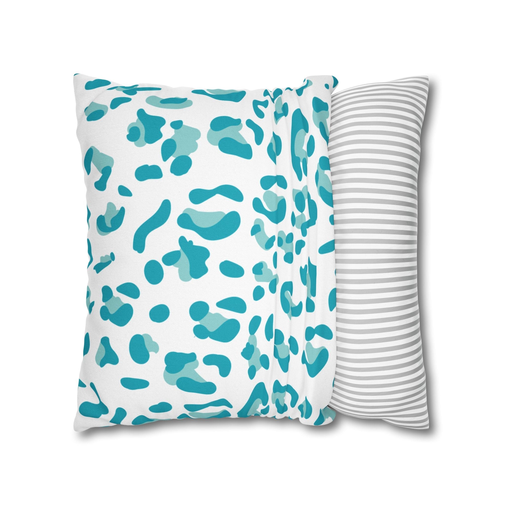 Abstract Teal Leopard Print Pillow, Artsulli - Art is Long, Life is Short, Home Decor, , , , , , , 