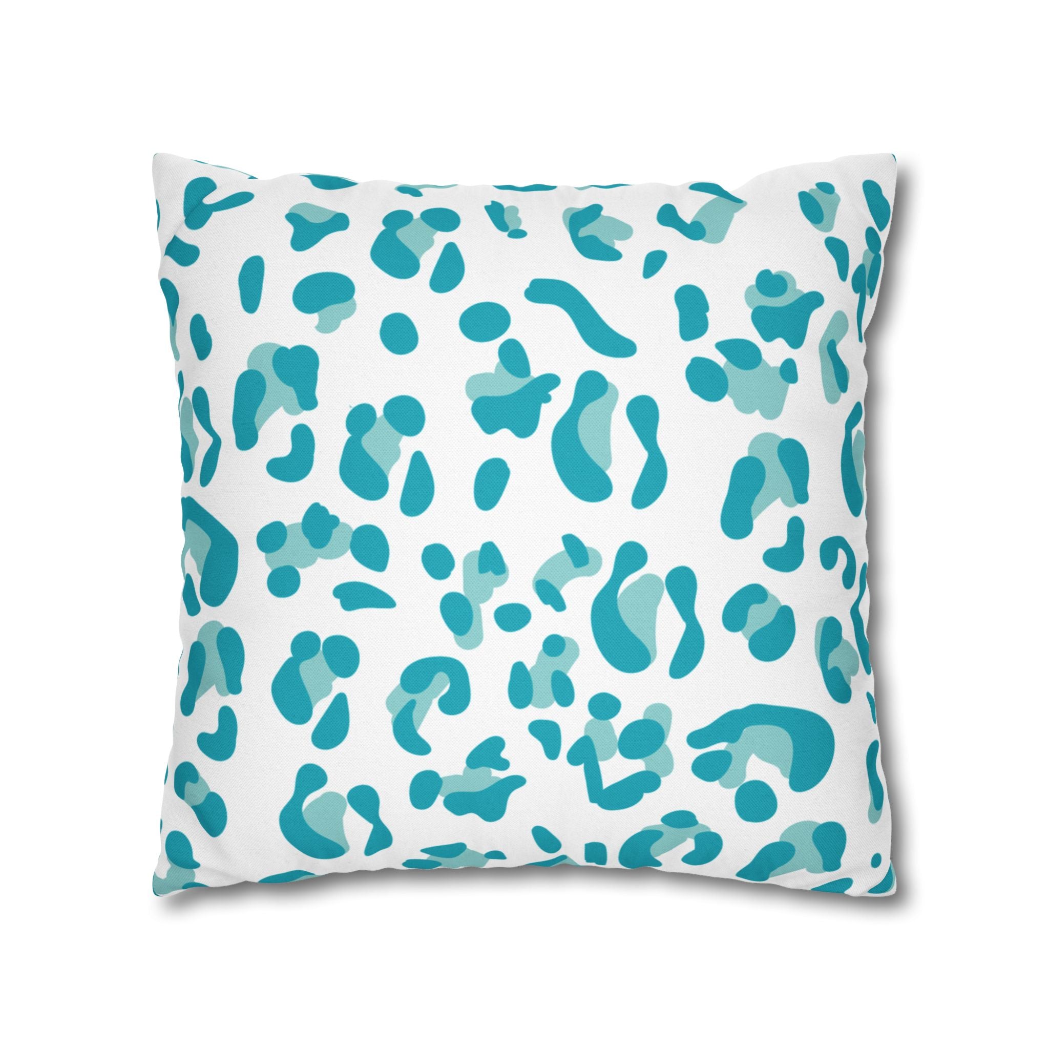 Abstract Teal Leopard Print Pillow, Artsulli - Art is Long, Life is Short, Home Decor, , , , , , , 