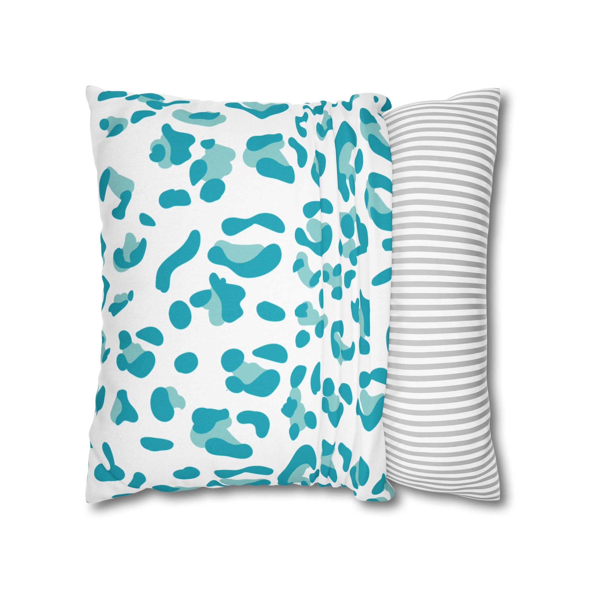 Abstract Teal Leopard Print Pillow, Artsulli - Art is Long, Life is Short, Home Decor, , , , , , , 