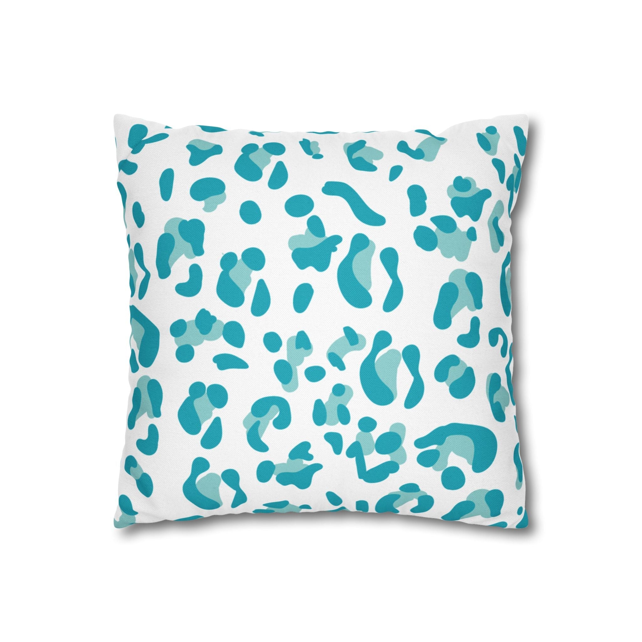 Abstract Teal Leopard Print Pillow, Artsulli - Art is Long, Life is Short, Home Decor, , , , , , , 