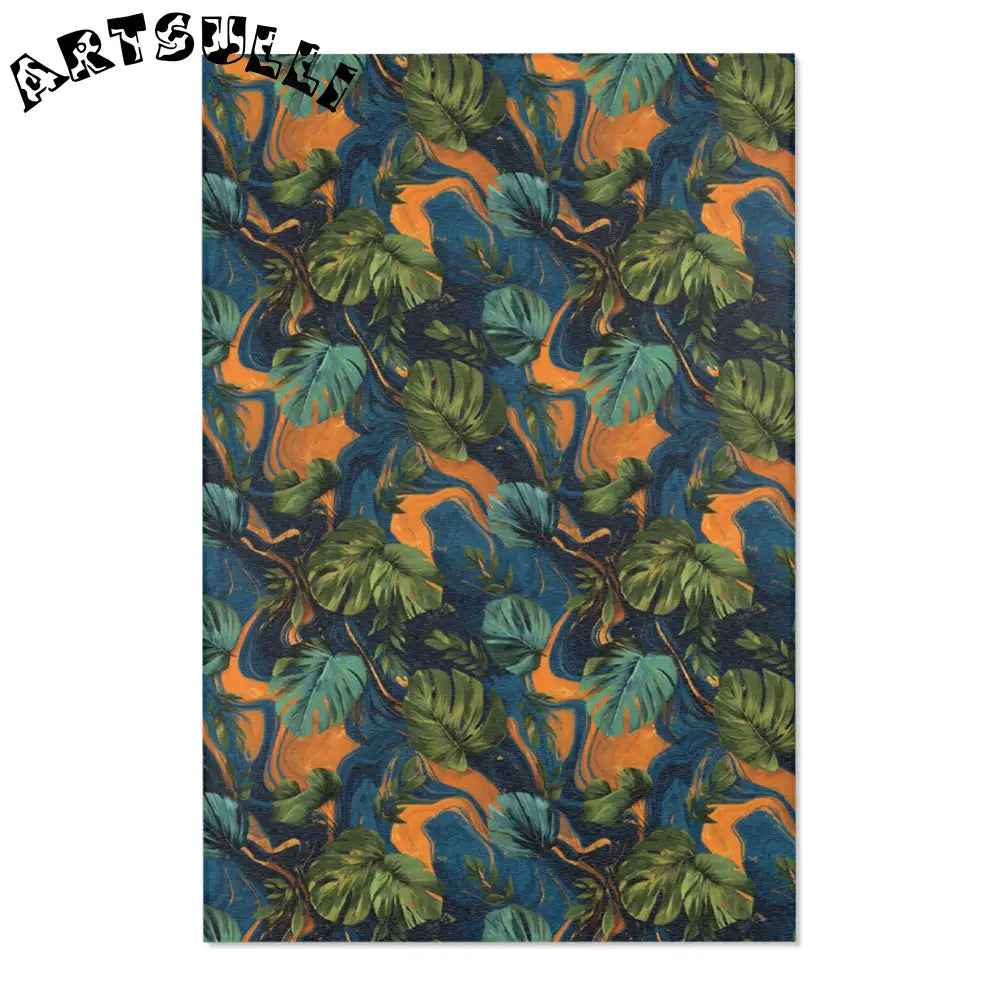 Abstract Tropical Leaf Area Rug, Artsulli - Art is Long, Life is Short, Home Decor, Size, 48" × 72", , , , , 38639823536576510526