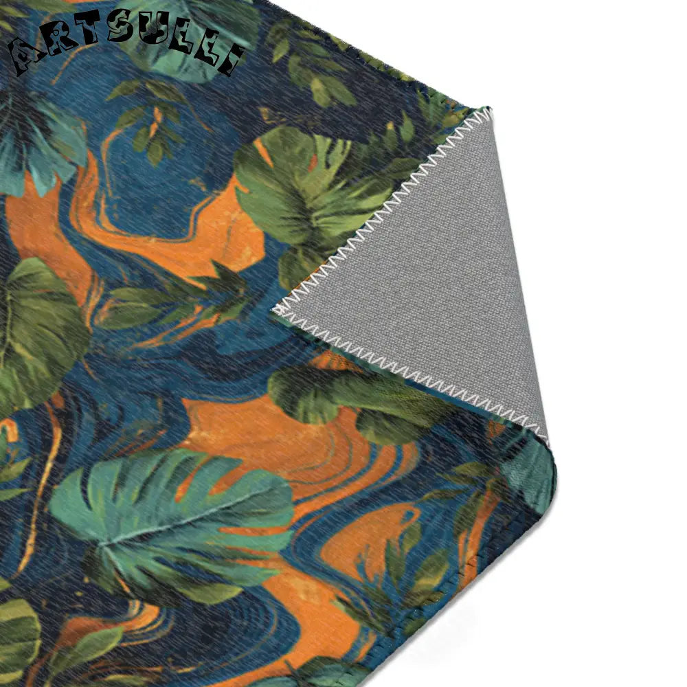 Abstract Tropical Leaf Area Rug, Artsulli - Art is Long, Life is Short, Home Decor, , , , , , , 
