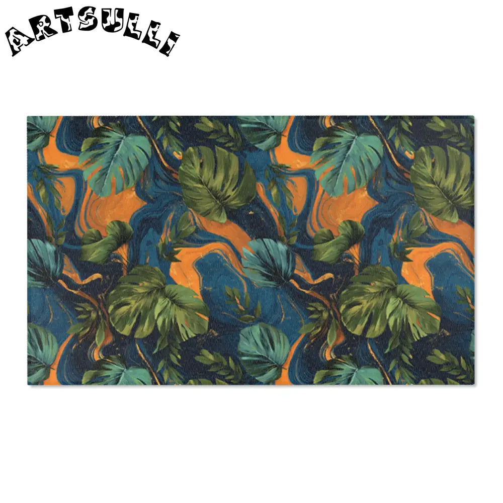 Abstract Tropical Leaf Area Rug, Artsulli - Art is Long, Life is Short, Home Decor, Size, 60" × 36", , , , , 28507383908498733428