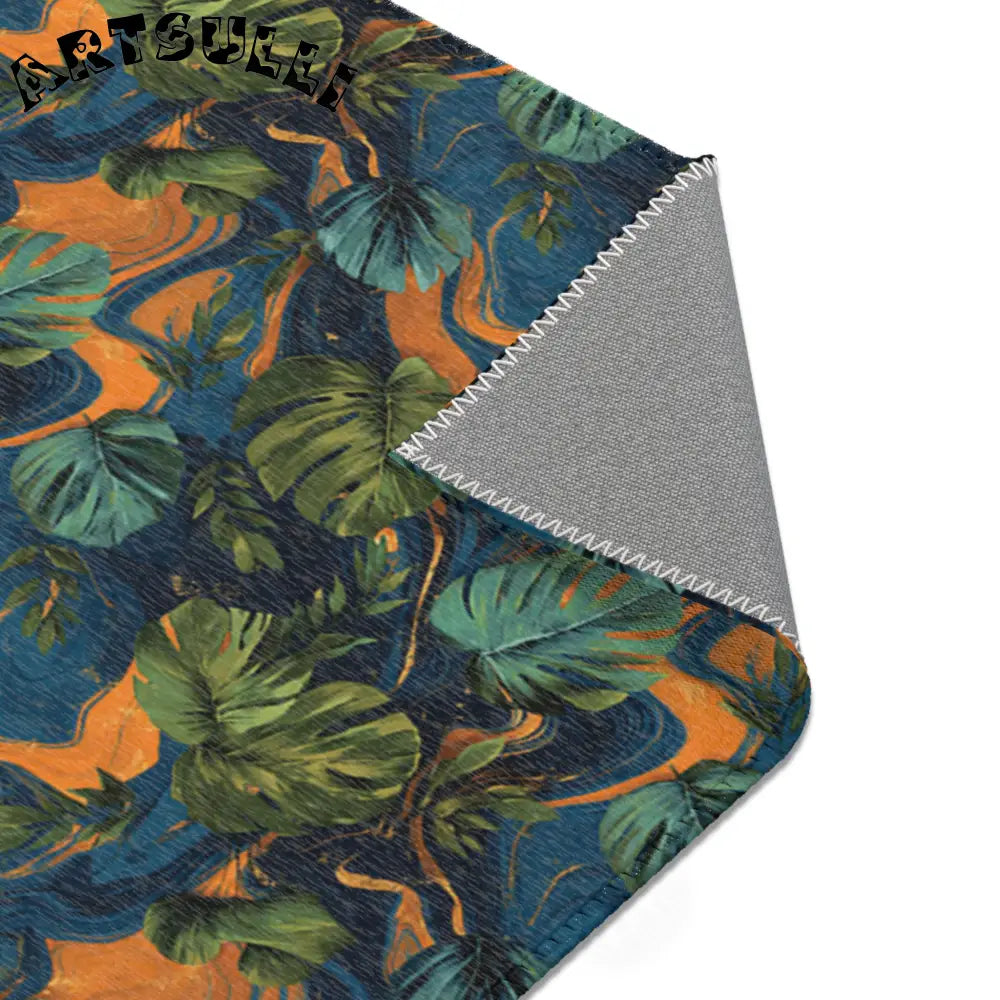 Abstract Tropical Leaf Area Rug, Artsulli - Art is Long, Life is Short, Home Decor, , , , , , , 