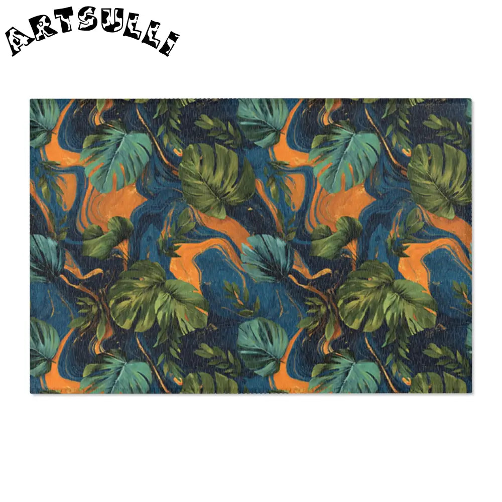 Abstract Tropical Leaf Area Rug, Artsulli - Art is Long, Life is Short, Home Decor, Size, 36" × 24", , , , , 14329053433280135271