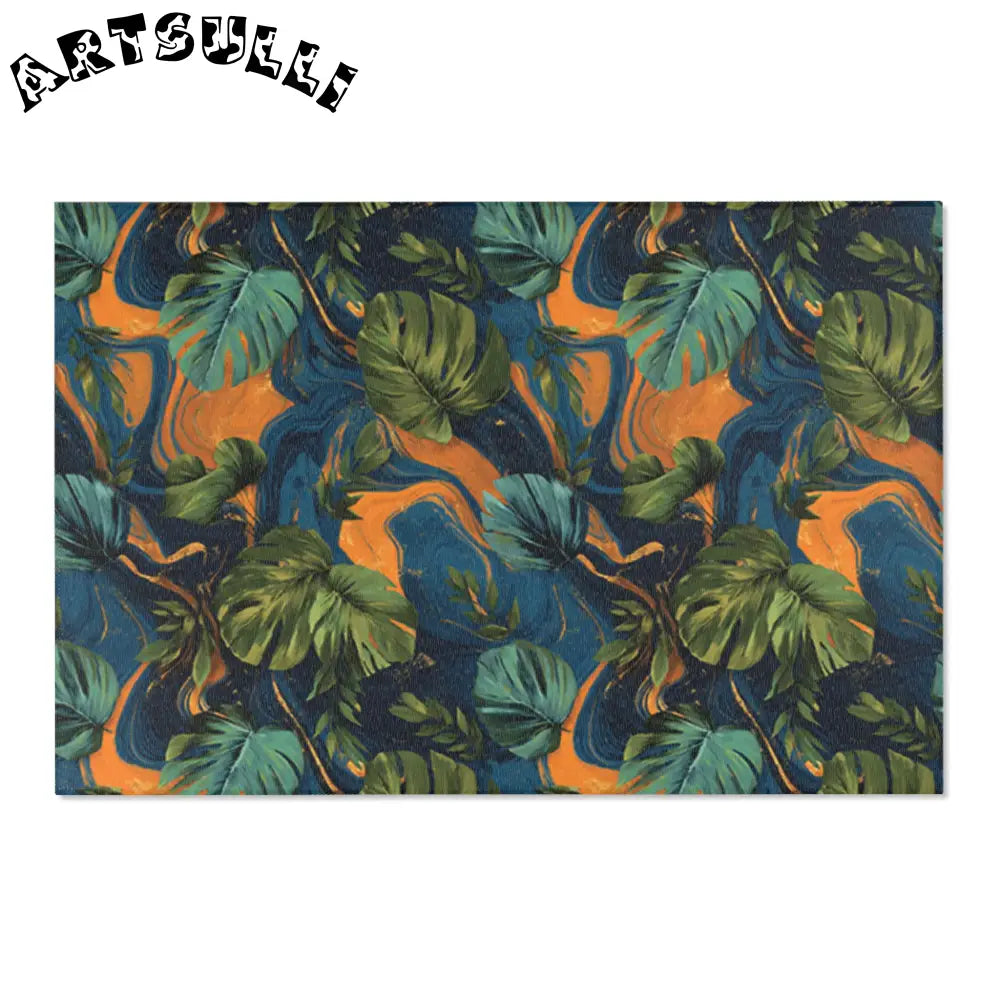 Abstract Tropical Leaf Area Rug, Artsulli - Art is Long, Life is Short, Home Decor, Size, 72" × 48", , , , , 16712062341992117197