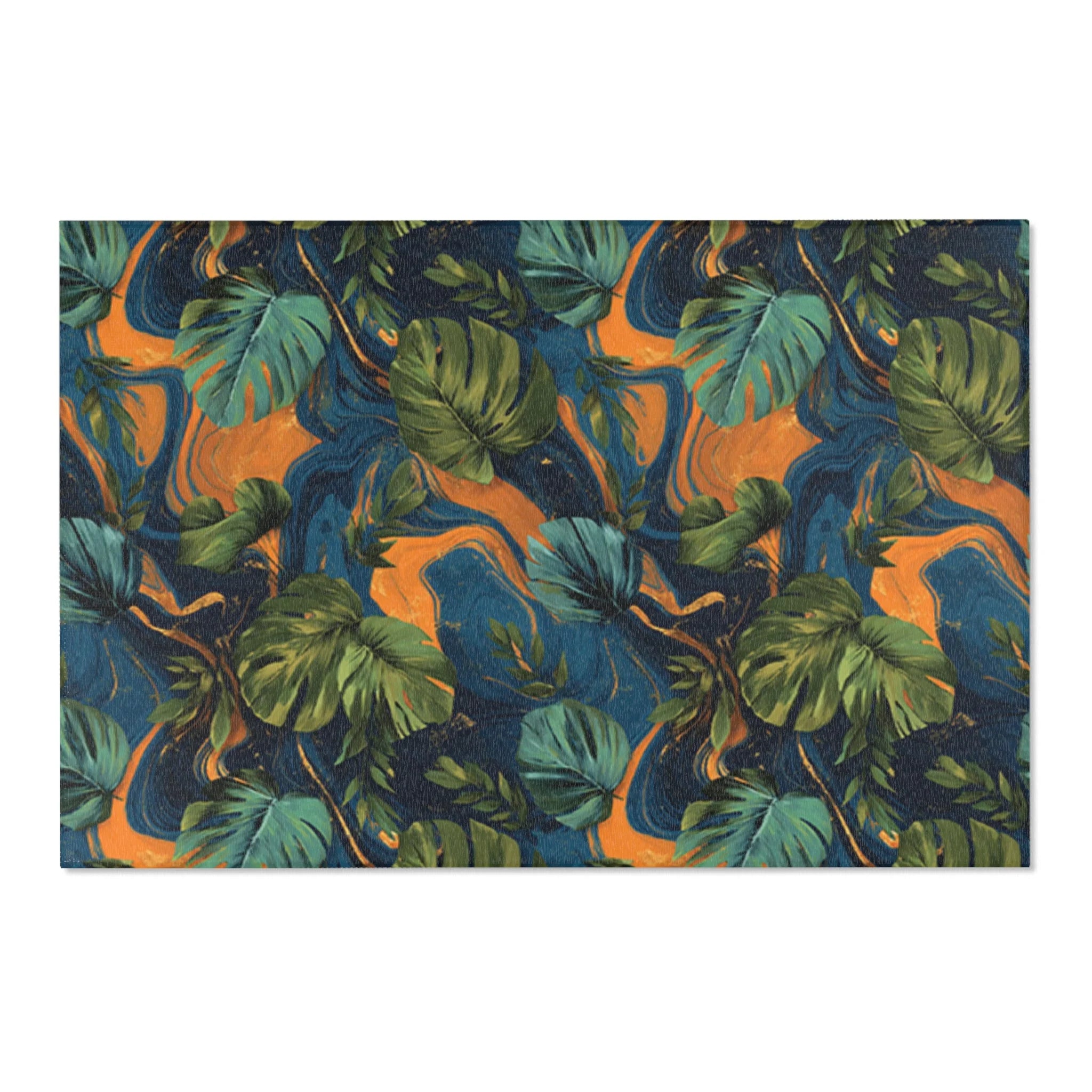 Abstract Tropical Leaf Area Rug, Artsulli - Art is Long, Life is Short, Home Decor, Size, 72" × 48", , , , , 16712062341992117197