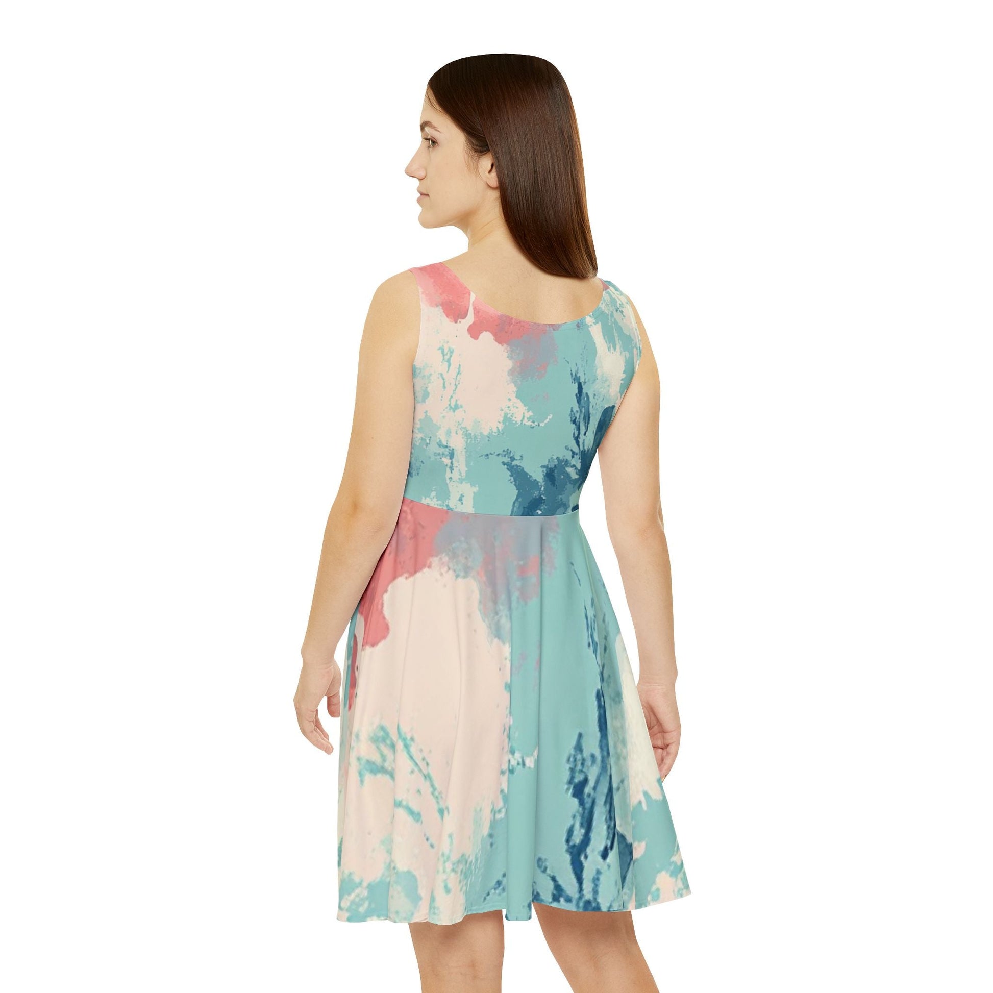 Abstract Watercolor Skater Dress, Artsulli - Art is Long, Life is Short, All Over Prints, , , , , , , 