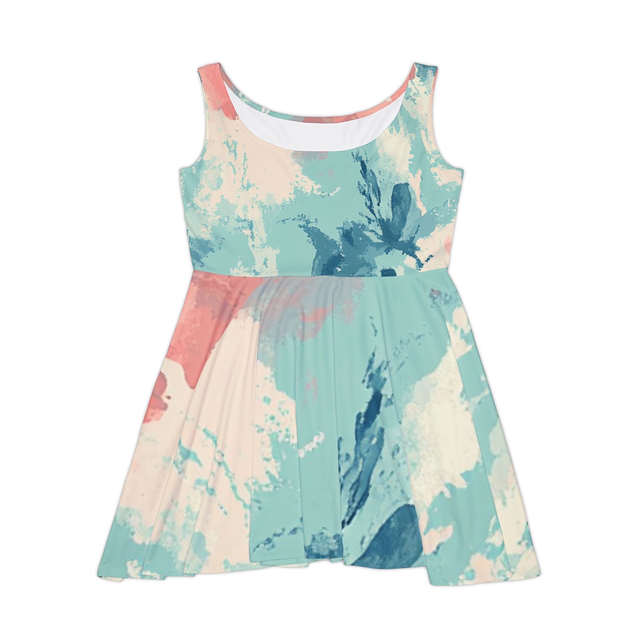 Abstract Watercolor Skater Dress, Artsulli - Art is Long, Life is Short, All Over Prints, Size, XS, , , , , 21285782648741529016