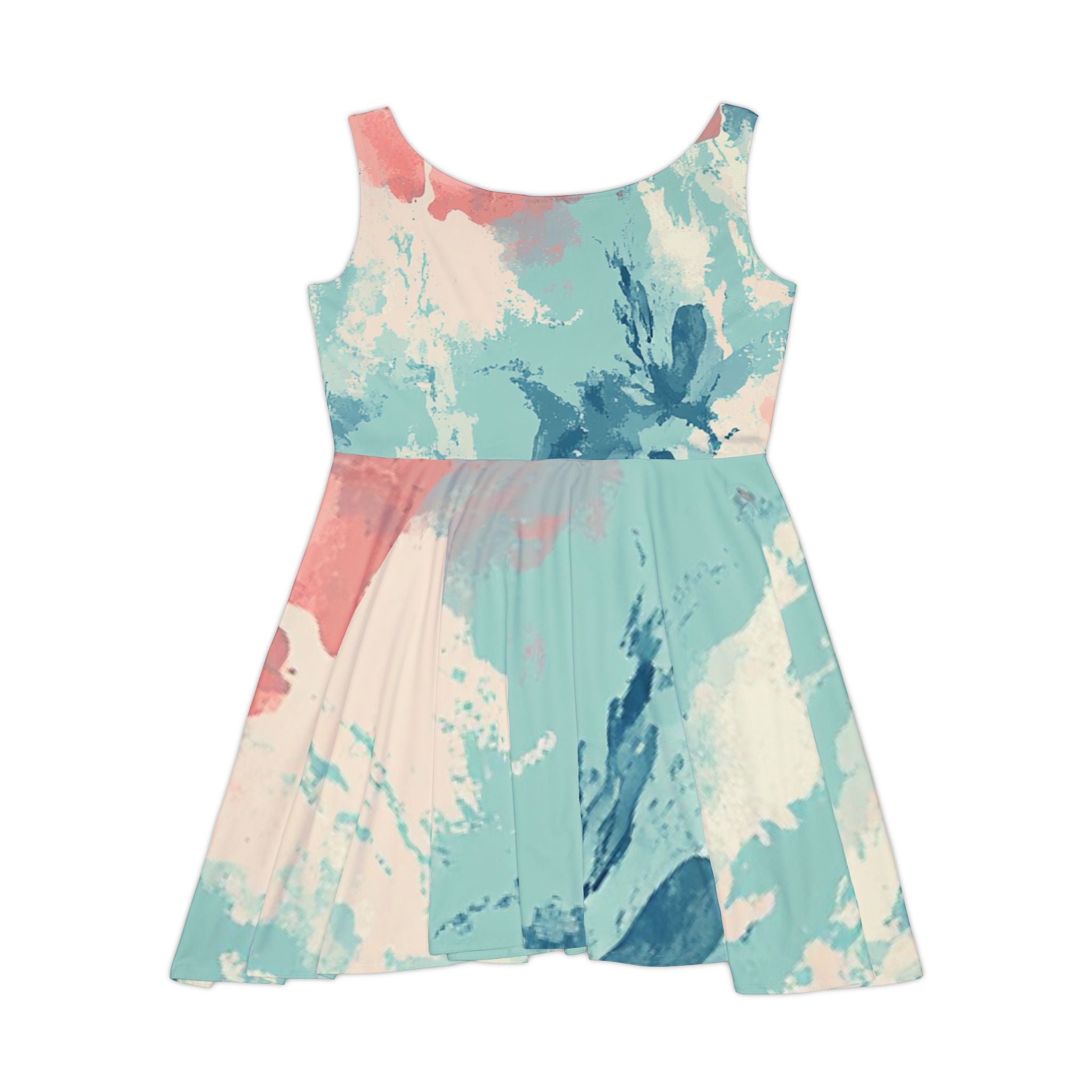 Abstract Watercolor Skater Dress, Artsulli - Art is Long, Life is Short, All Over Prints, , , , , , , 