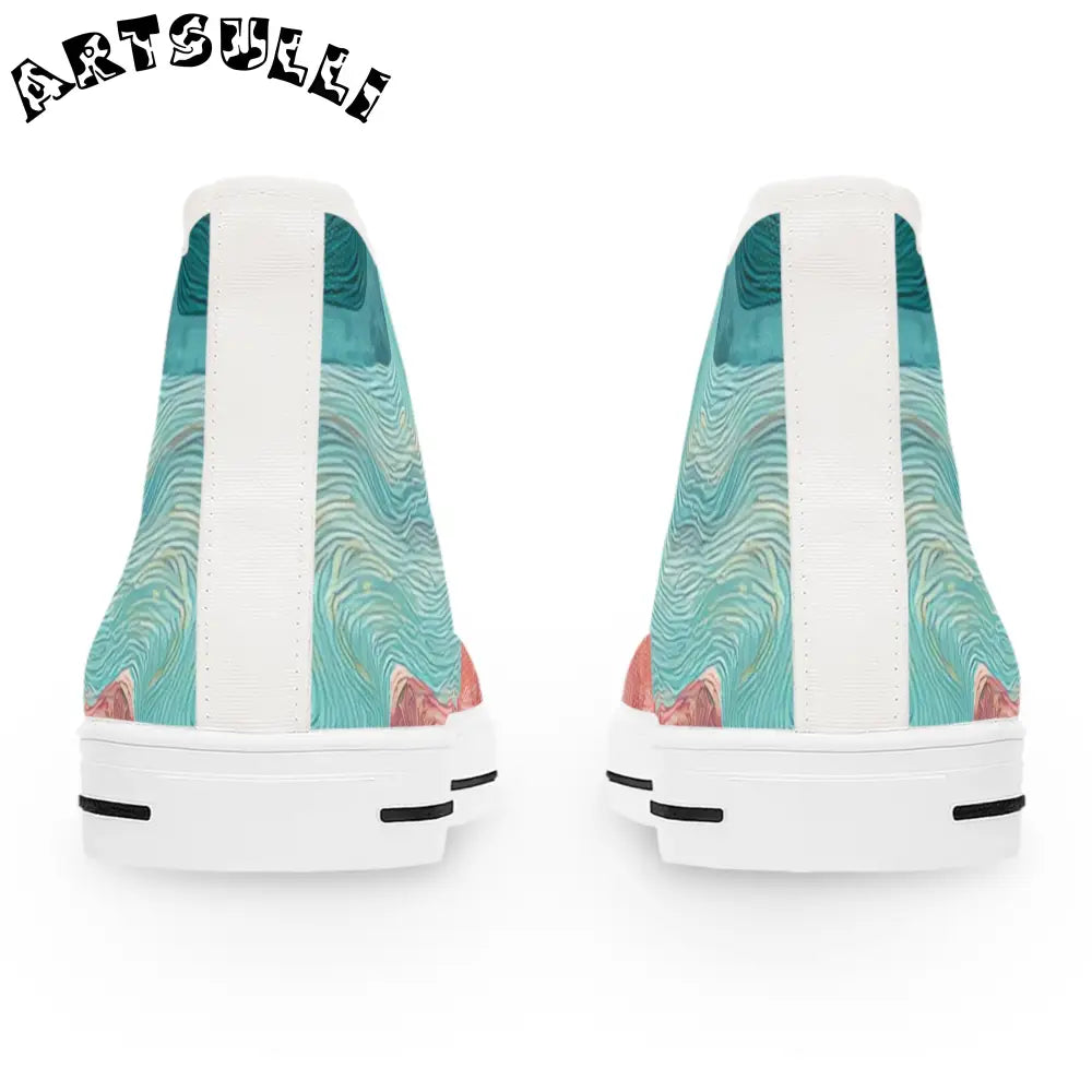 Abstract Women High Top Breathable Polyester Canvas Sneakers, Artsulli - Art is Long, Life is Short, Shoes, , , , , , , 
