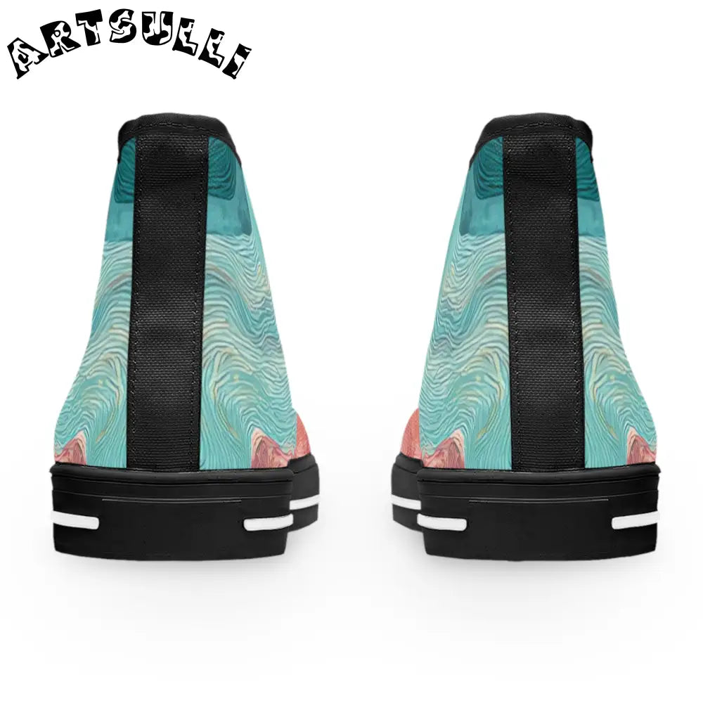 Abstract Women High Top Breathable Polyester Canvas Sneakers, Artsulli - Art is Long, Life is Short, Shoes, , , , , , , 